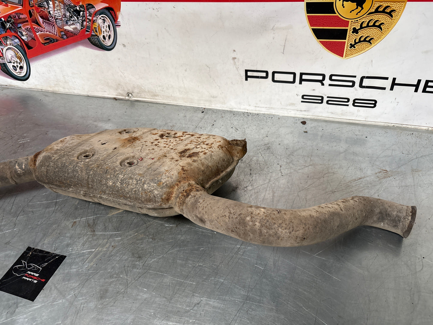 Porsche 928 Left side silencer, used 92811109301