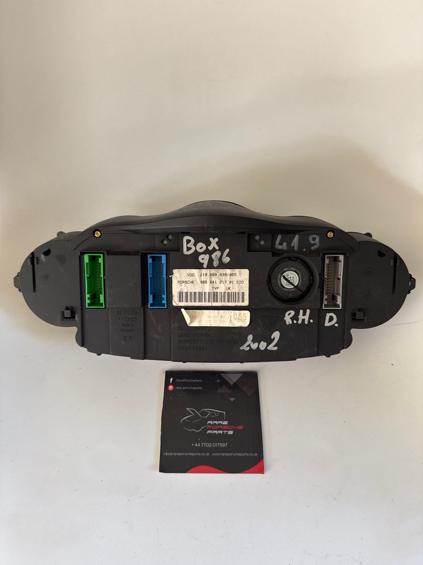 Porsche Boxter 986 Instrument Cluster, unknown mileage 98664121701 used