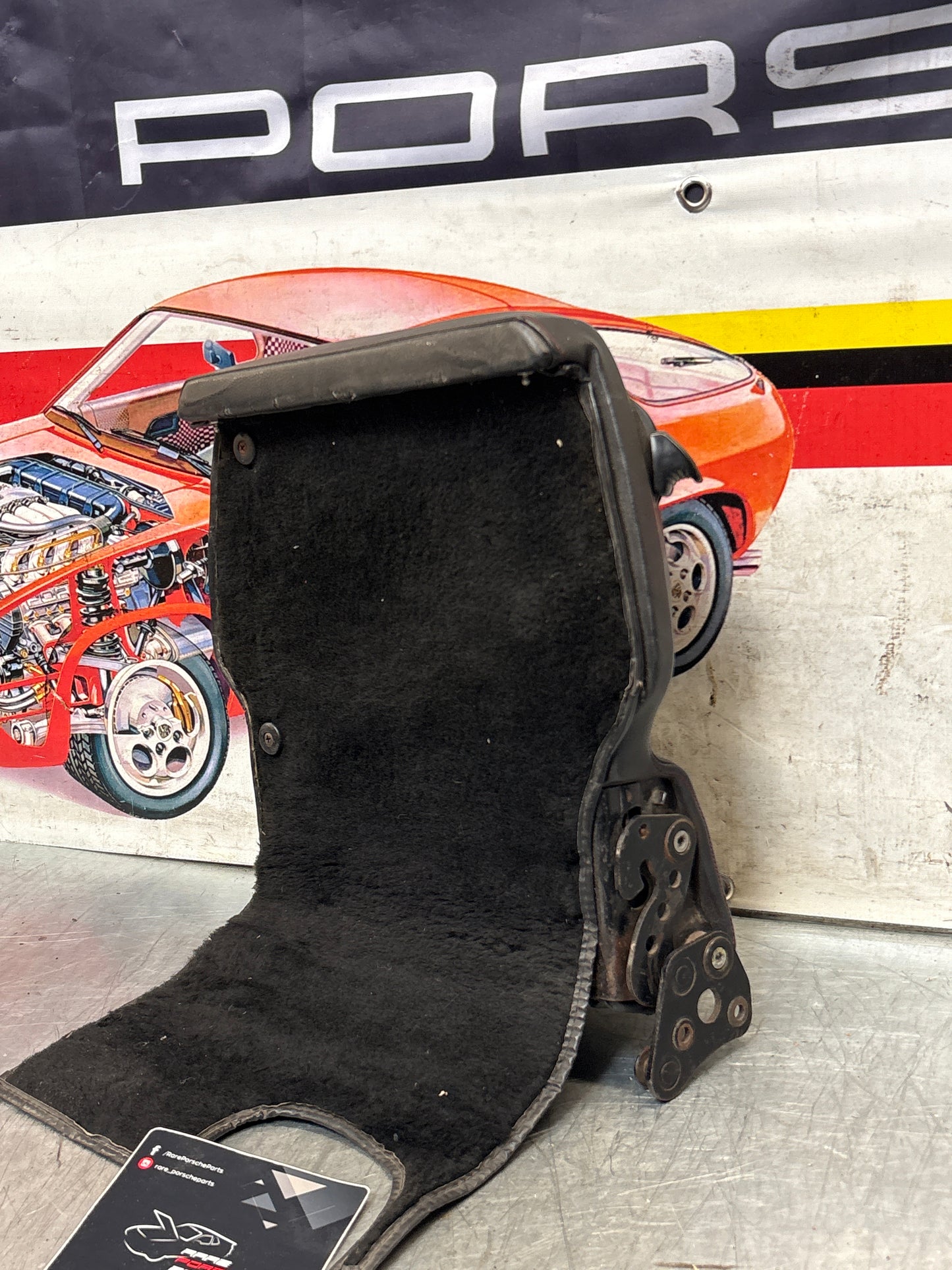 Porsche 928 rear right seat backrest, black, leather used 92852203852