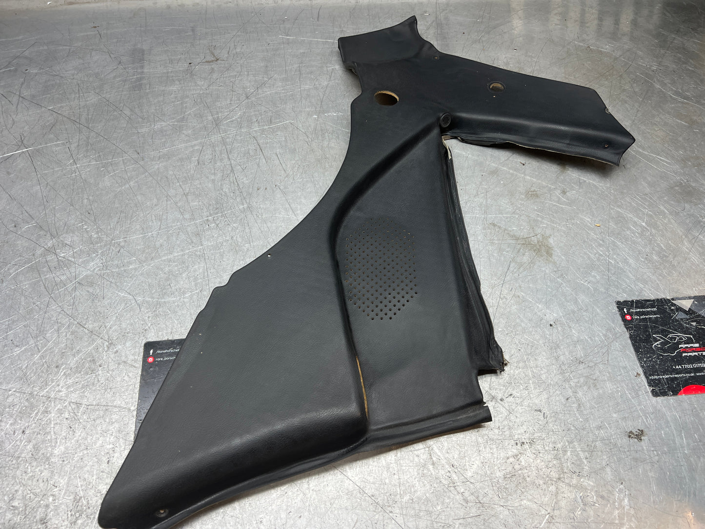 Porsche 944 black rear interior C Post trim card left side. Quarter panel trim used 944555021