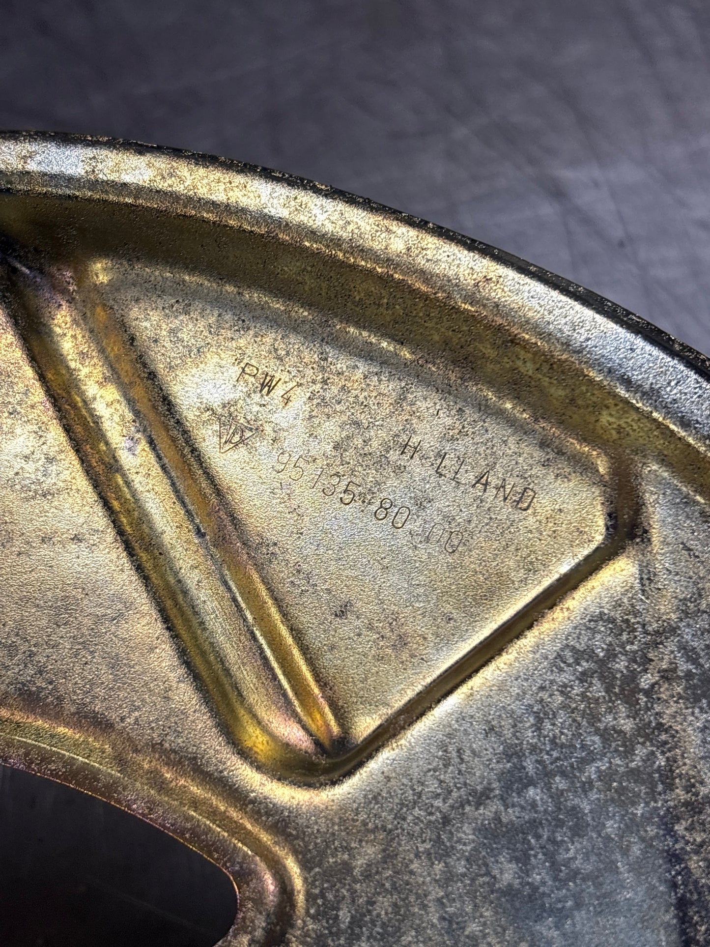 Porsche 968 front left brake dust cover plate, used 95135180502