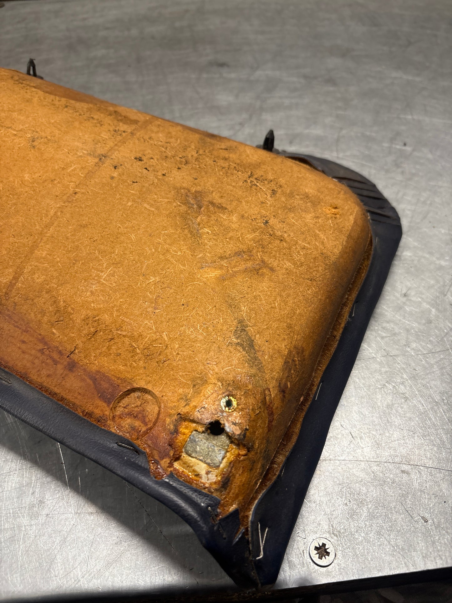 Porsche 928 sunroof mechanism cover trim, used, blue 92855552702