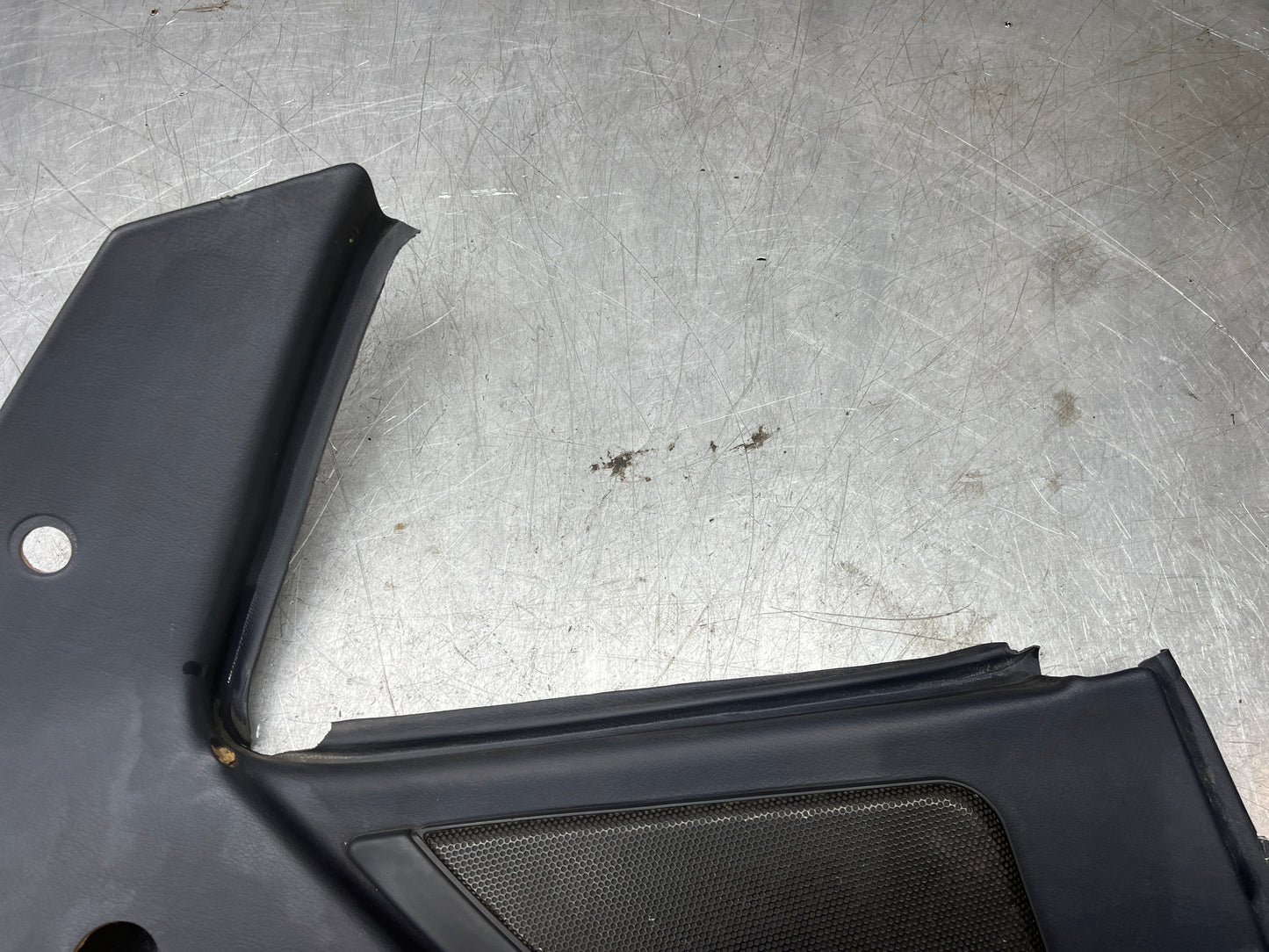 Porsche 944 Left Rear Quarter Trim Card, blue - used 944555021 M490 sound pack
