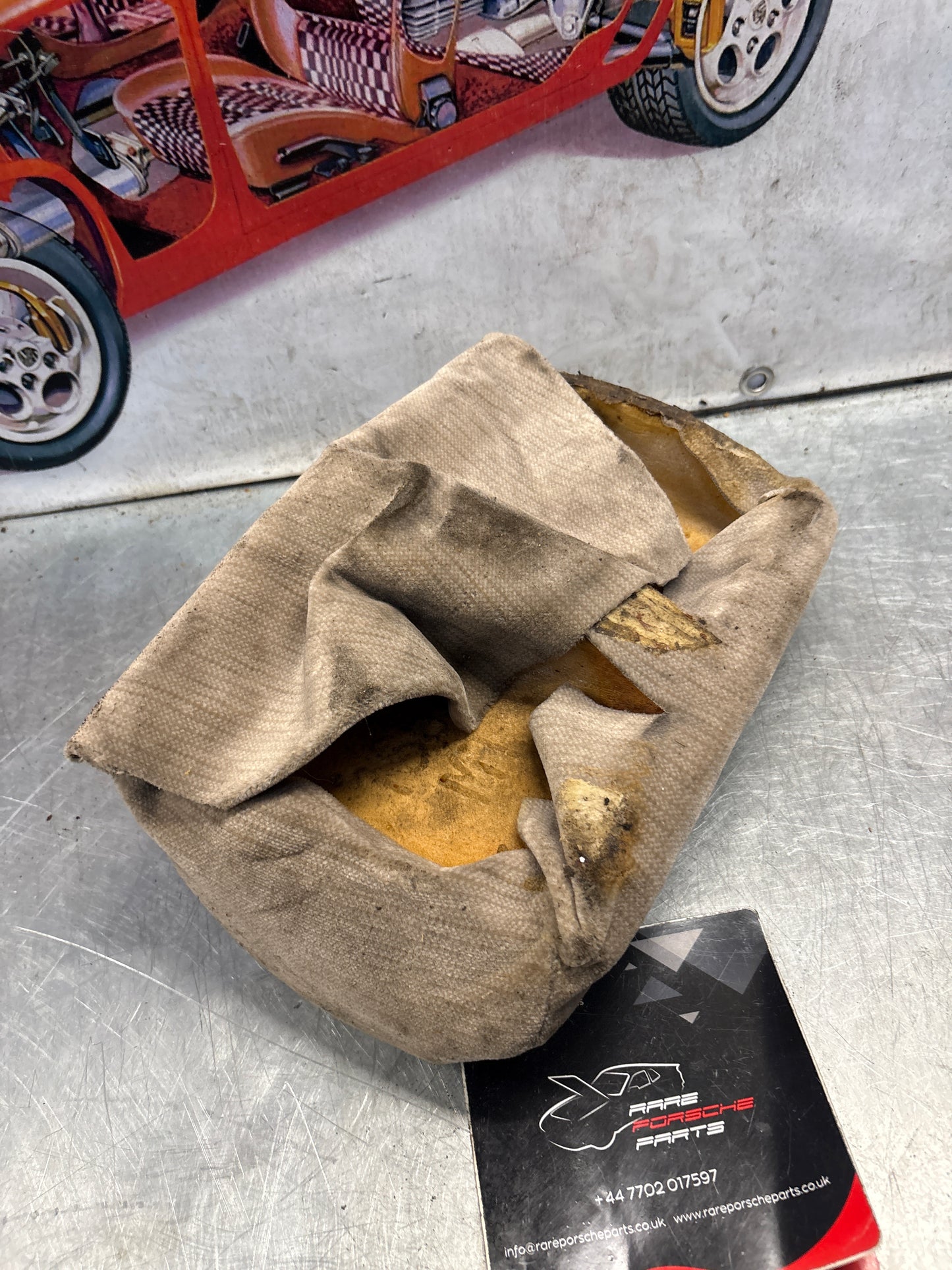Porsche 928 rear right seat centre cushion, carpeted beige pinstripe, used 92852208851