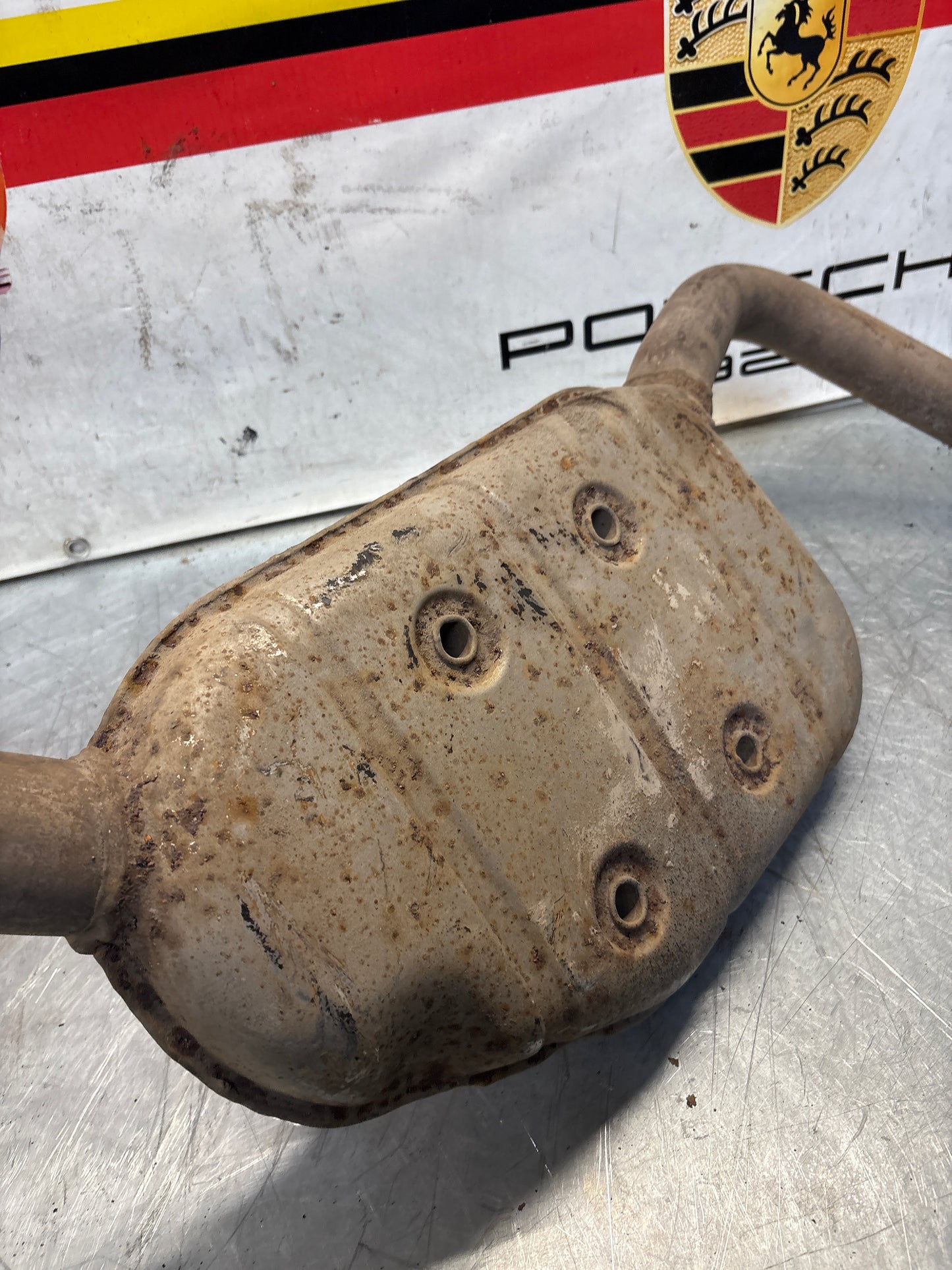 Porsche 928 Left side silencer, used 92811109304