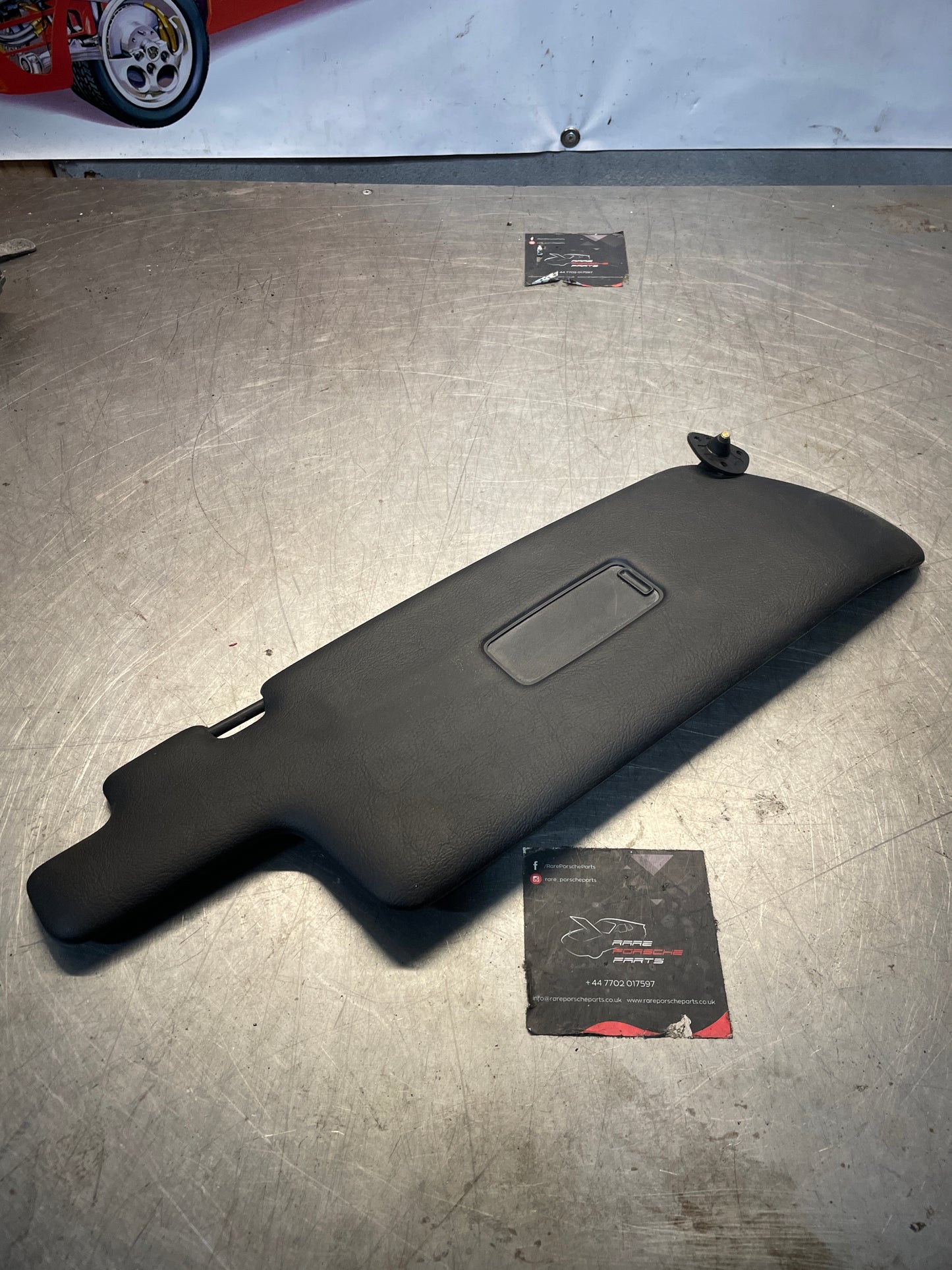 Porsche 944 right sun visor with mirror, Black, used 94473103201