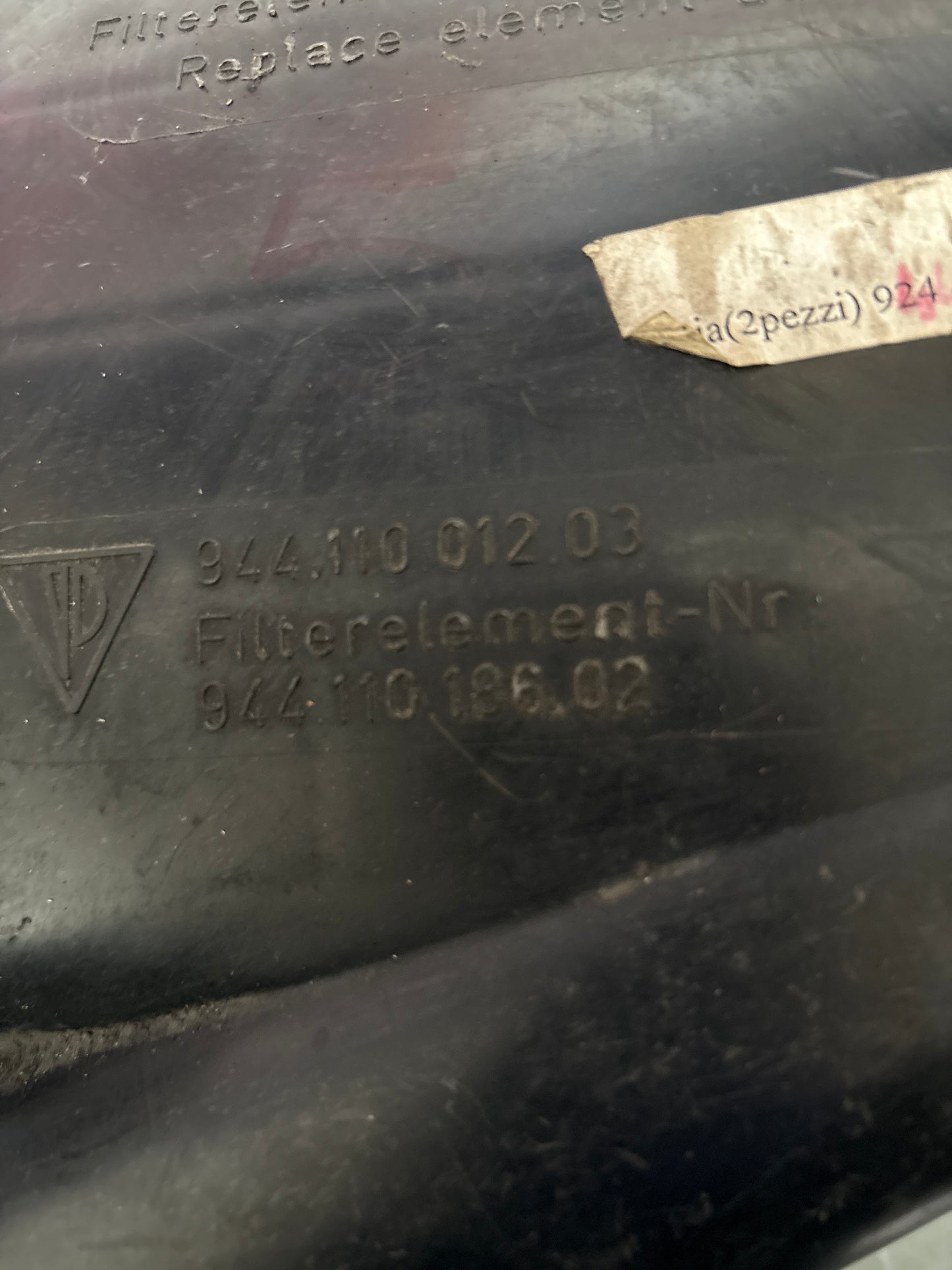 Porsche 924S 944 air box section, without snorkel, used. 94411001203 / 94411018602