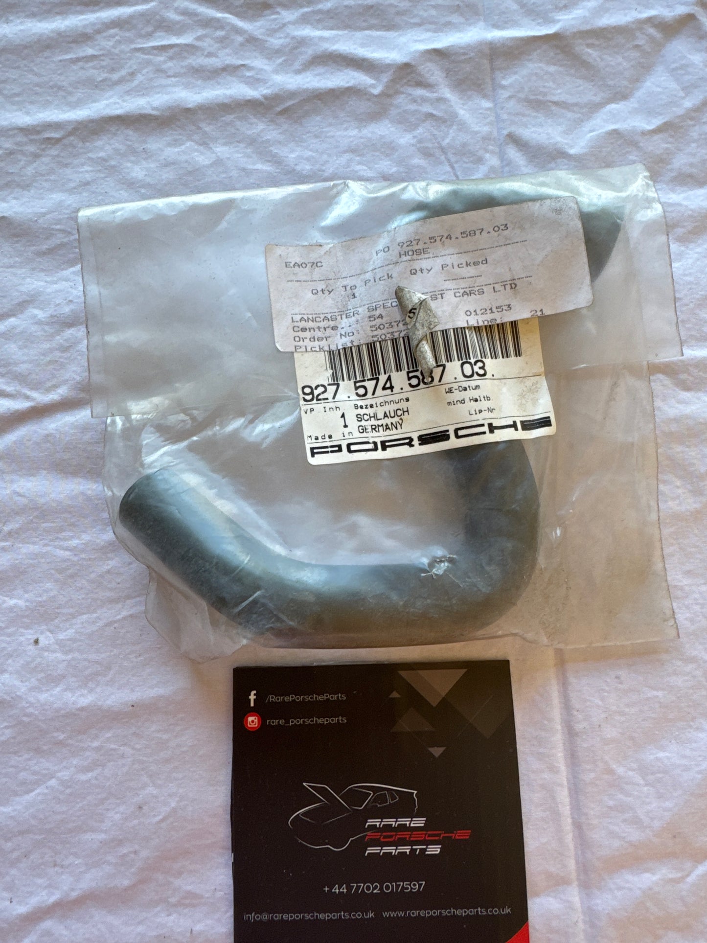 Porsche 928 heater hose, NOS 92757458703