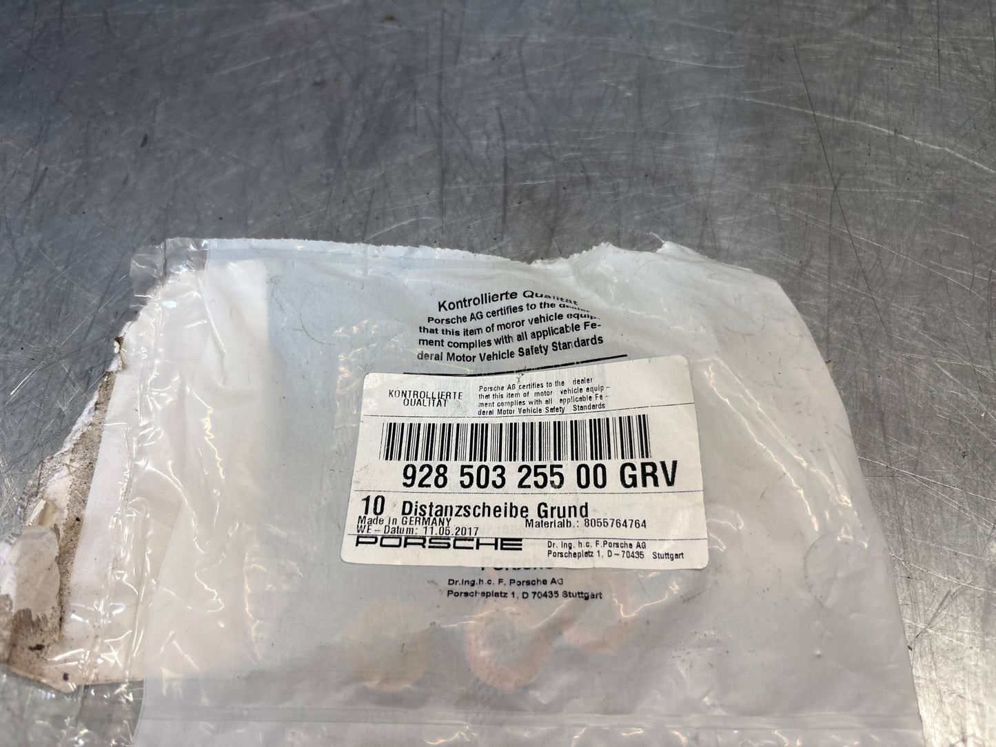 Porsche 944 / 928 spacer washer, genuine 10 pieces 92850325500