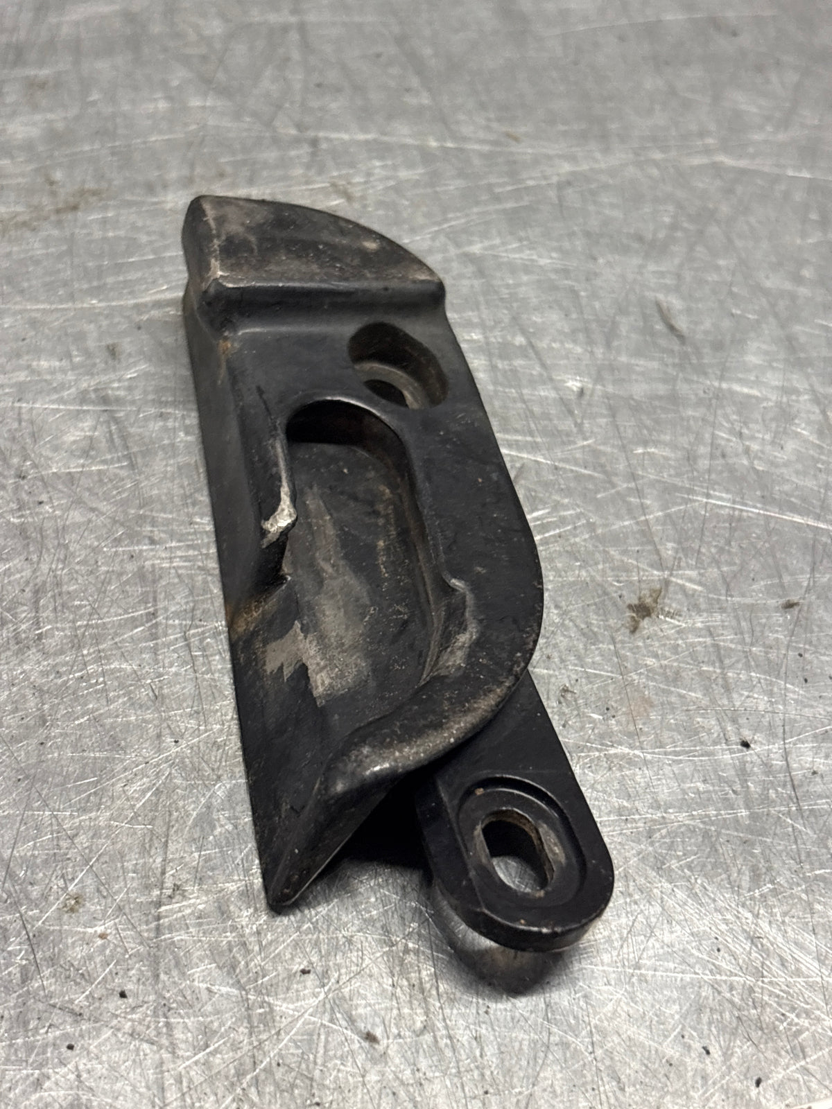 Porsche 911 964 cabriolet right roof latch guide plate, used 91156174003