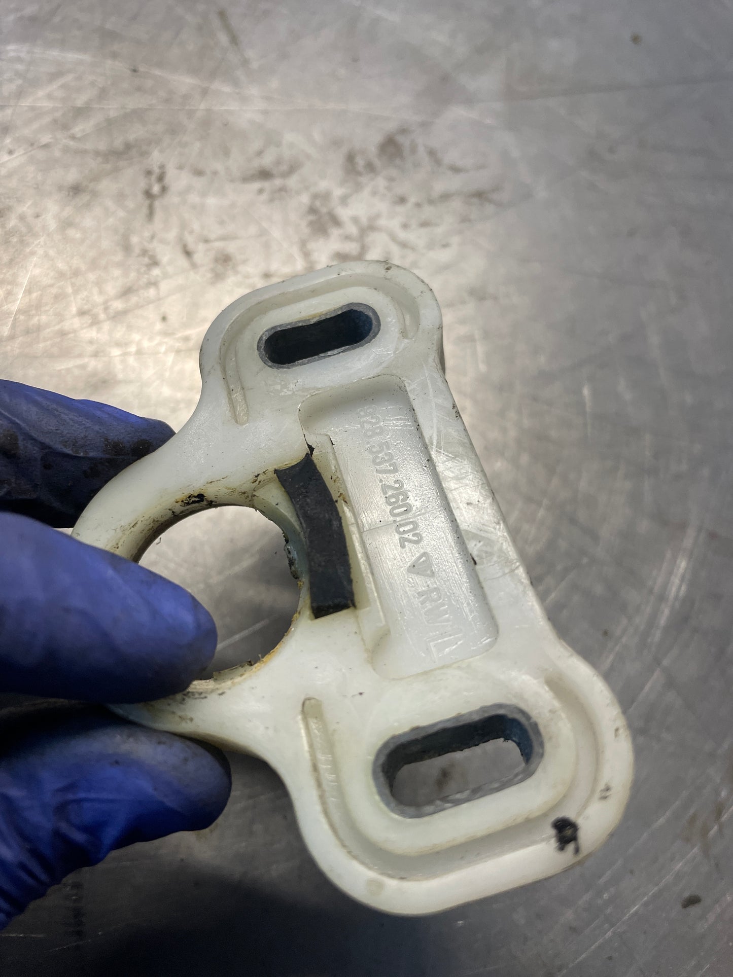 Porsche 928 window guide tube slide, left, 92853726002, used