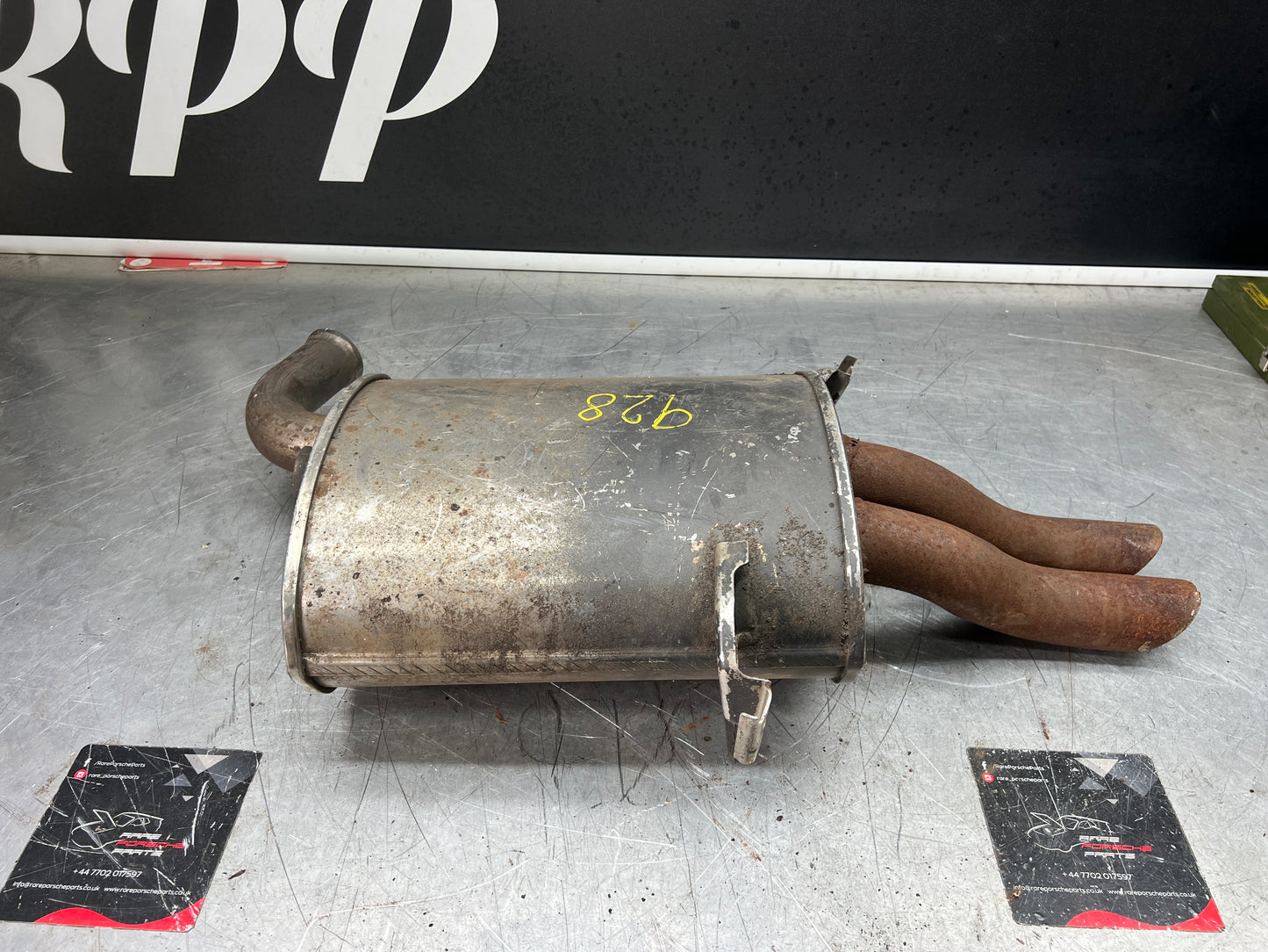Porsche 928 rear exhaust box, used 92811109704