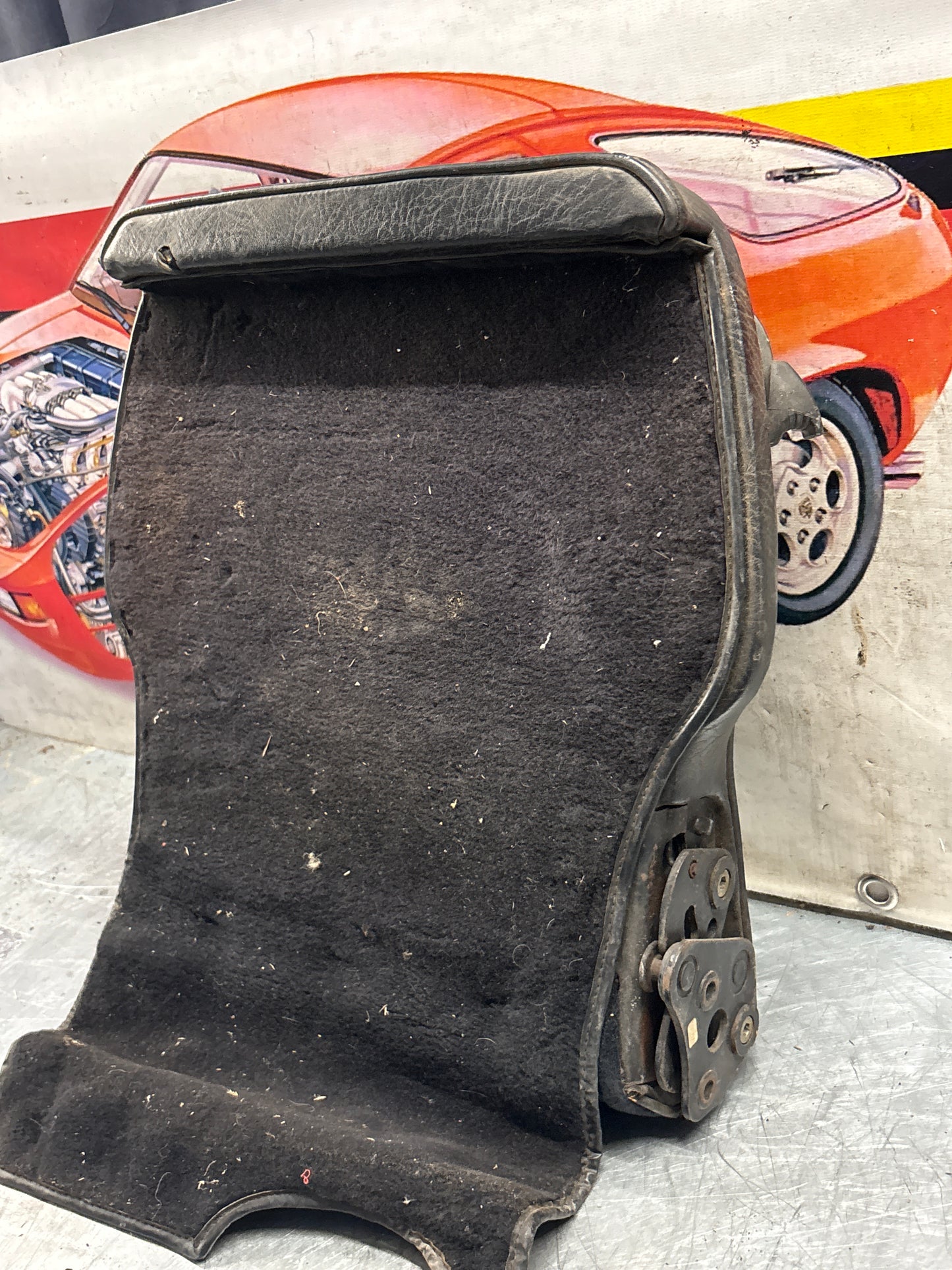 Porsche 928 rear right seat backrest, black, leather-velour used 92852203852