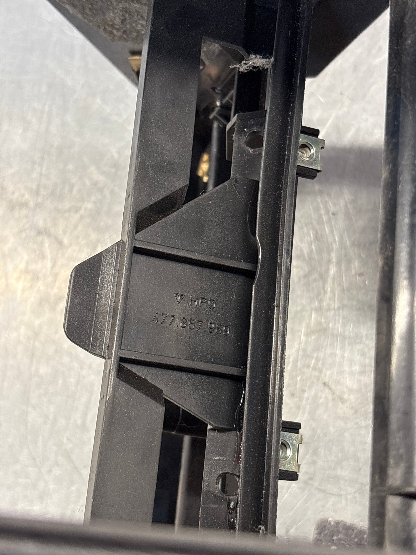 Porsche 924 944 centre console black with black carpet one switch hole 477857969 / 477857951 used