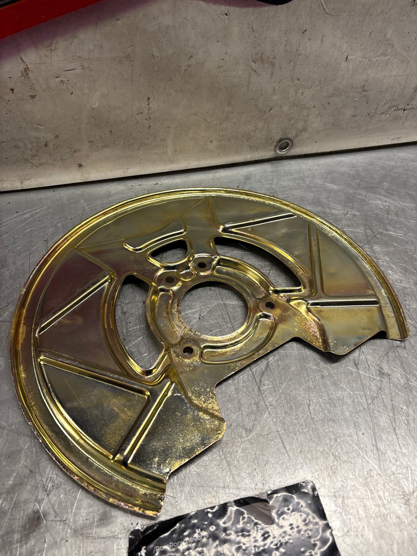 Porsche 924S 944 front disc dust backing plate, refurbished 94435108501 / 94435180401