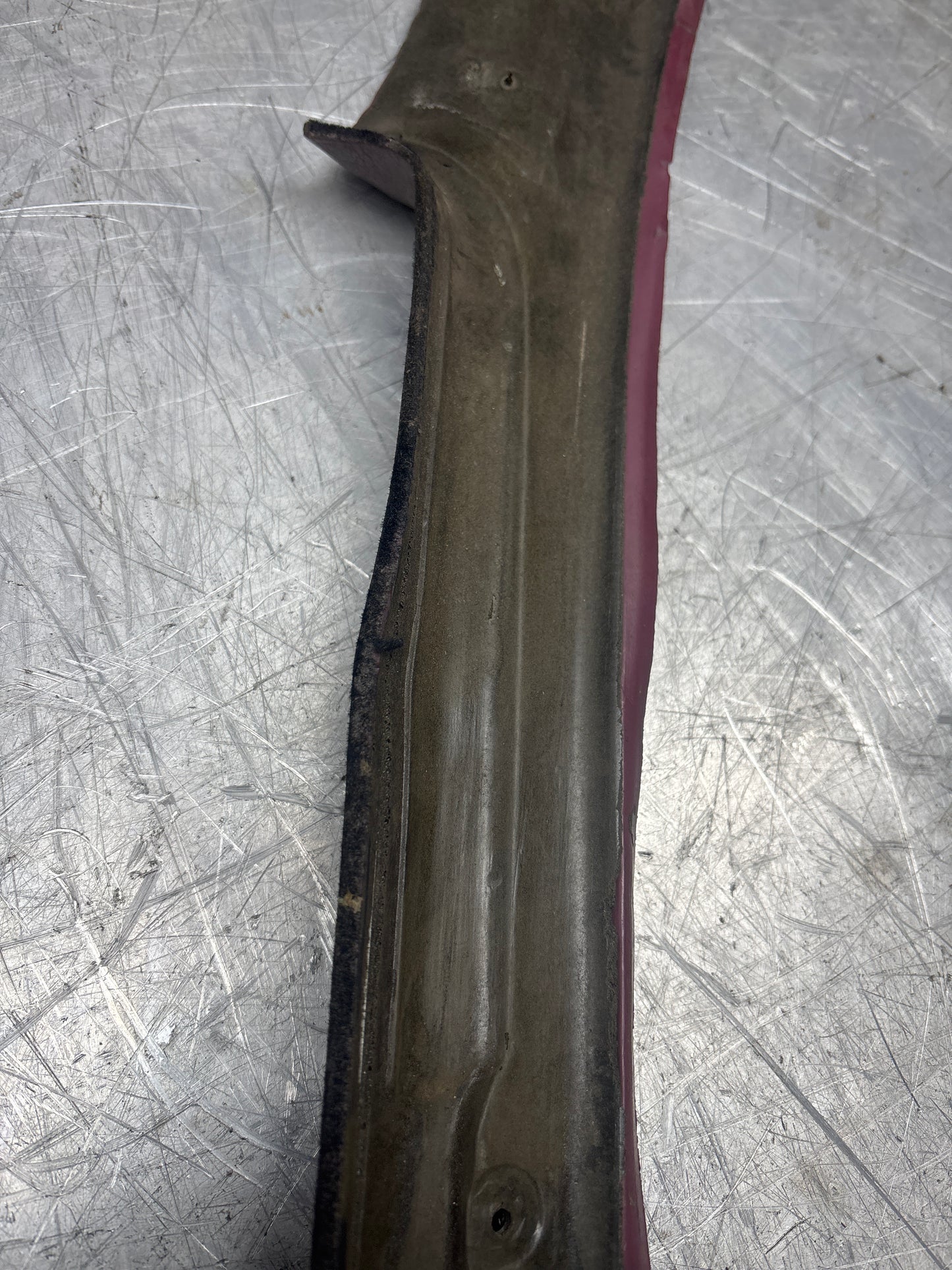 Porsche 944 oval dash burgundy A pillar cover left side, used 94455505300