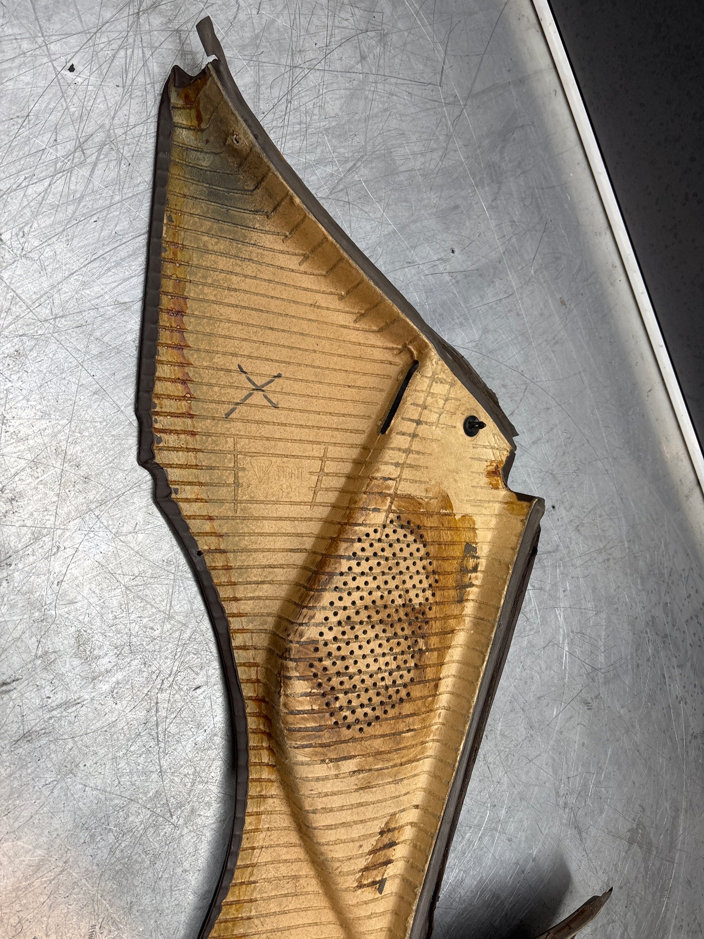 Porsche 944 924 brown left rear interior C Post trim /card . Quarter panel trim used, 94455502101