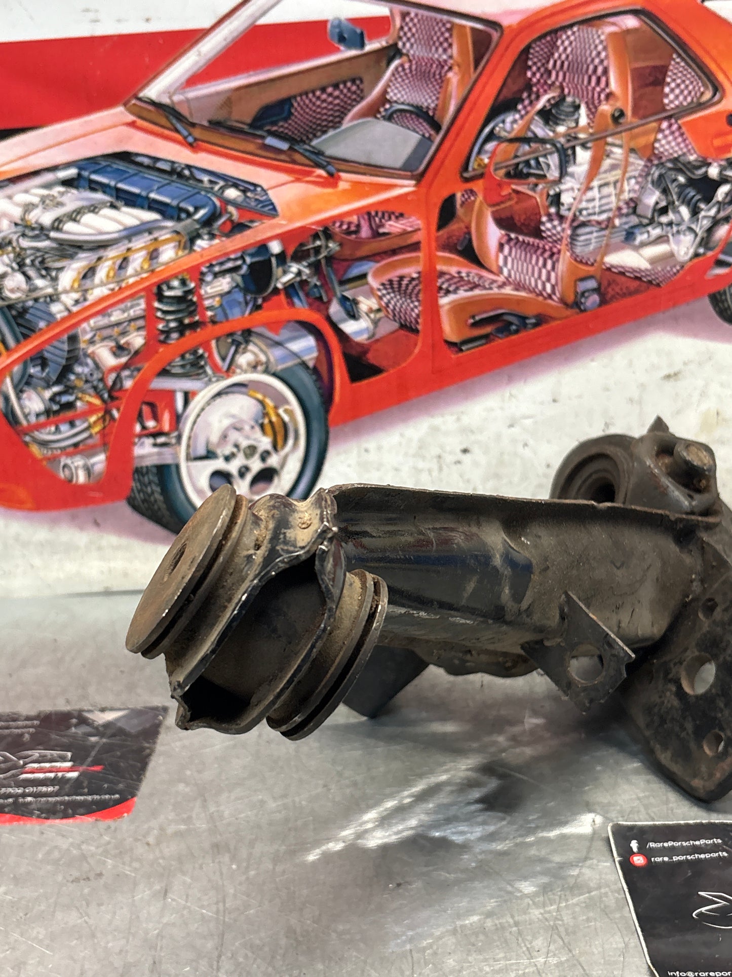 Porsche 924 944 -85.5 Rear left trailing arm, used 94433102100