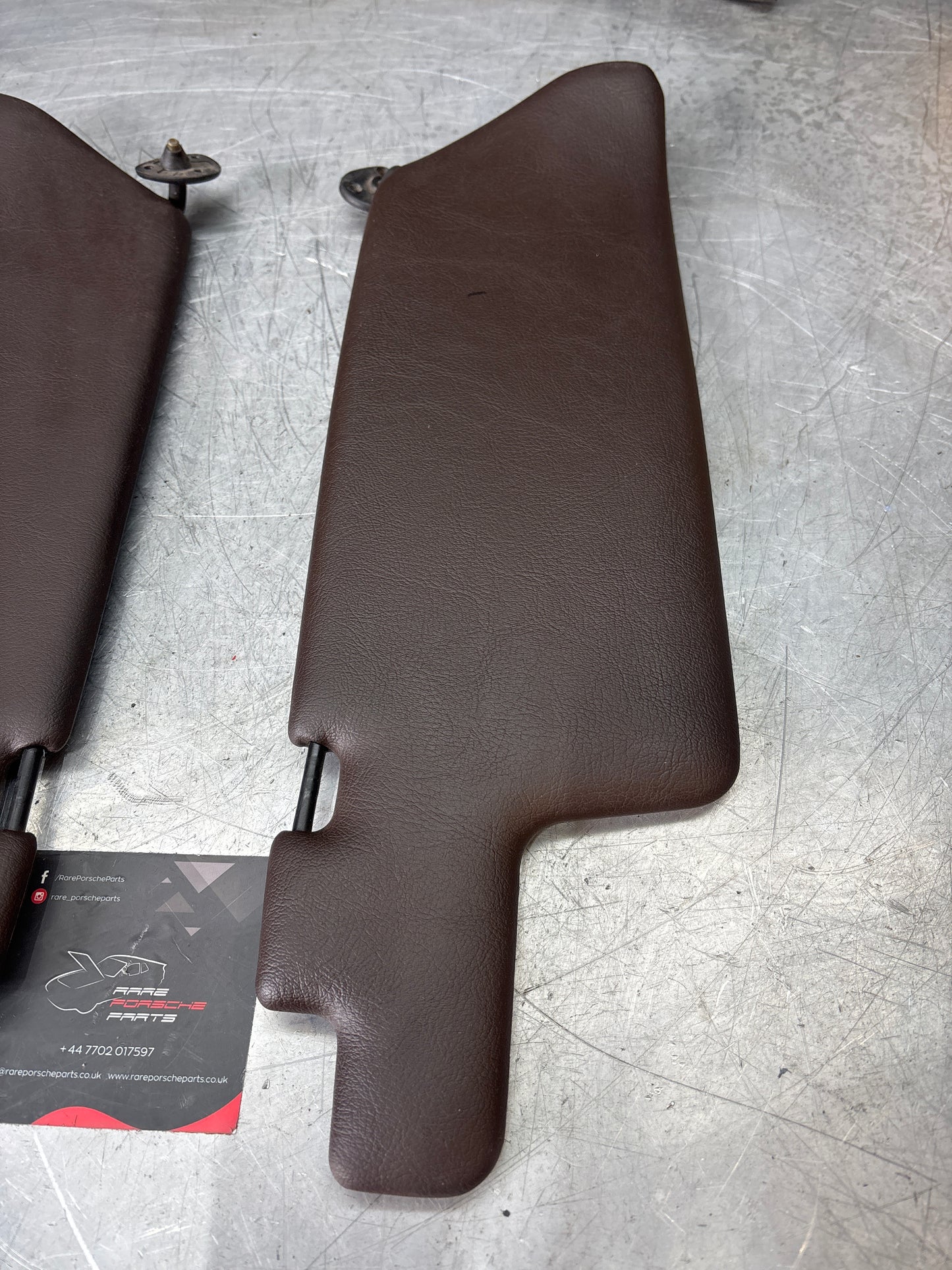 Porsche 924S/944 sun visors in brown, used for late cars 94473103101 94473103201