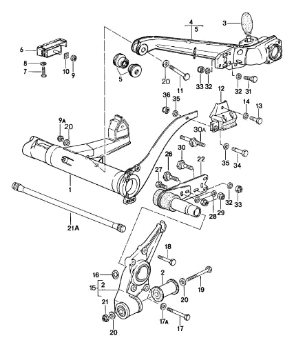 Porsche 924 944 rear suspension mount 944331076 Used right hand