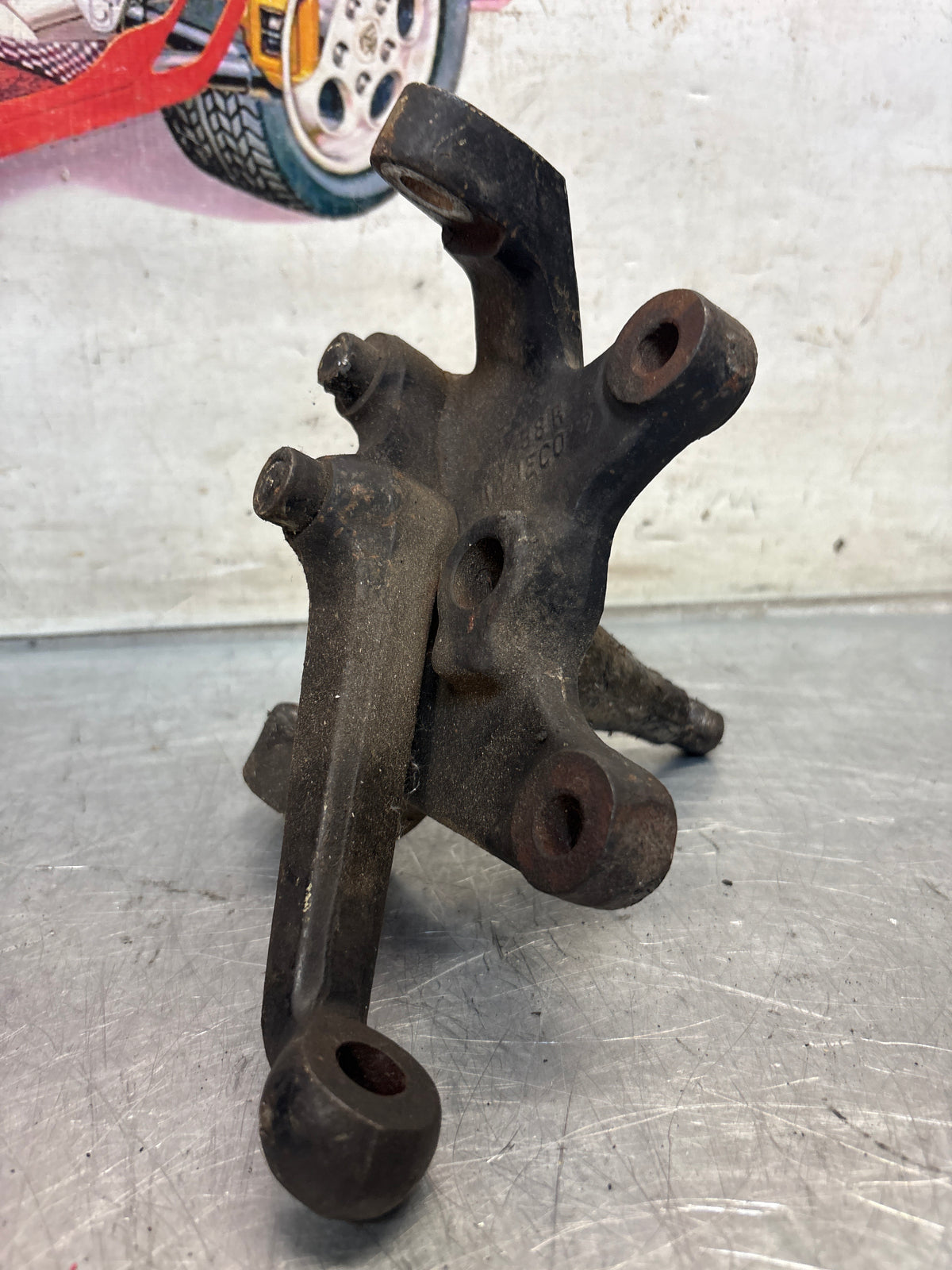 Porsche 928 right steering spindle knuckle, used 92834105813