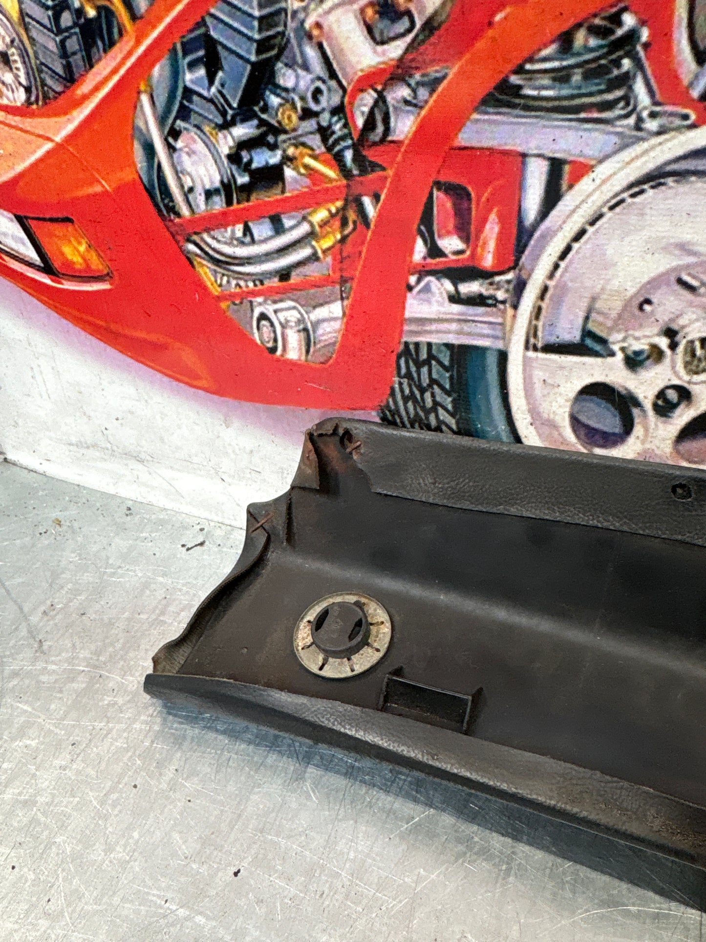Porsche 928 tailgate interior trim, used, brown 92855504705