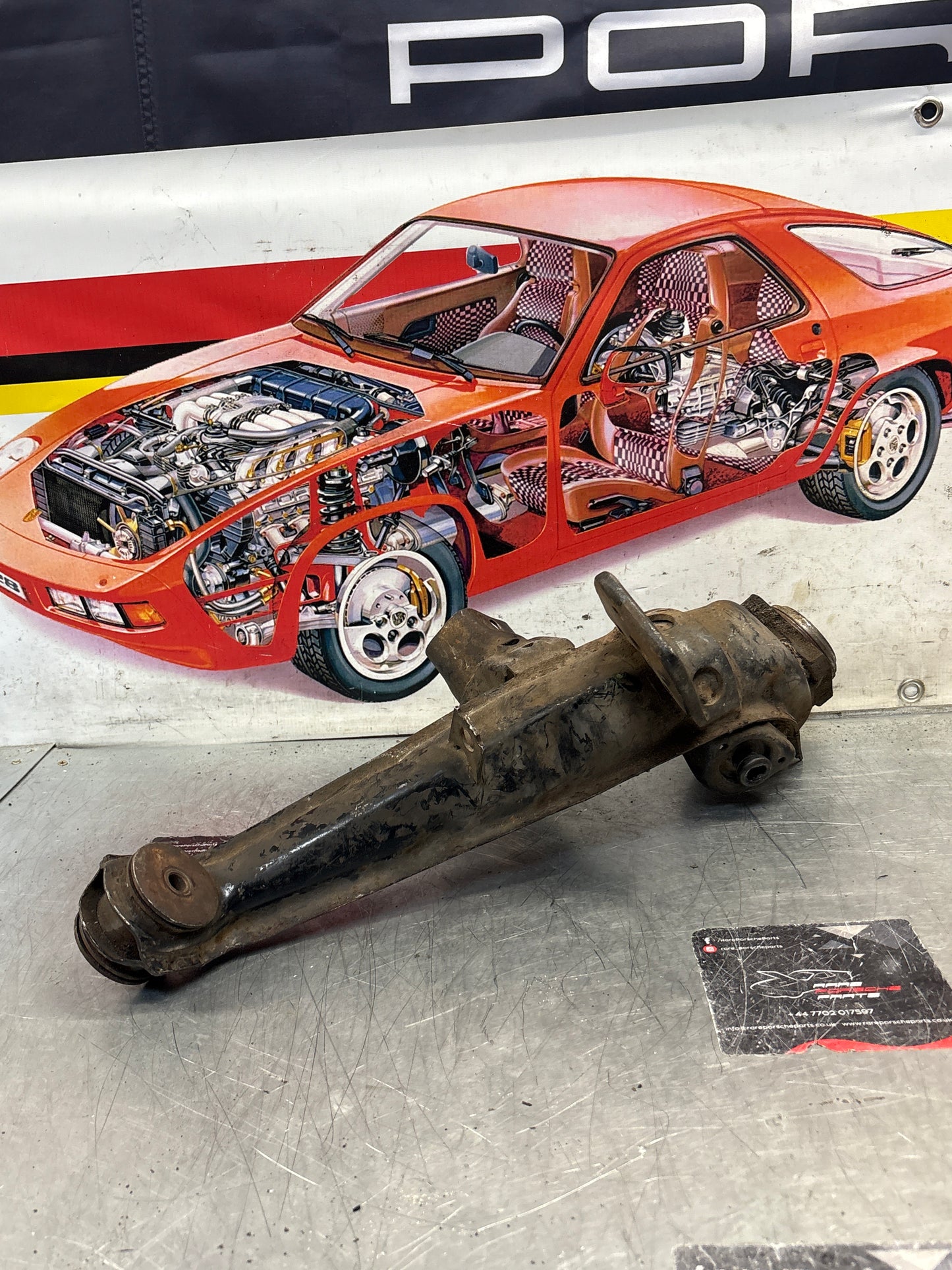 Porsche 924 944 -85.5 Rear right trailing arm, used 94433102200