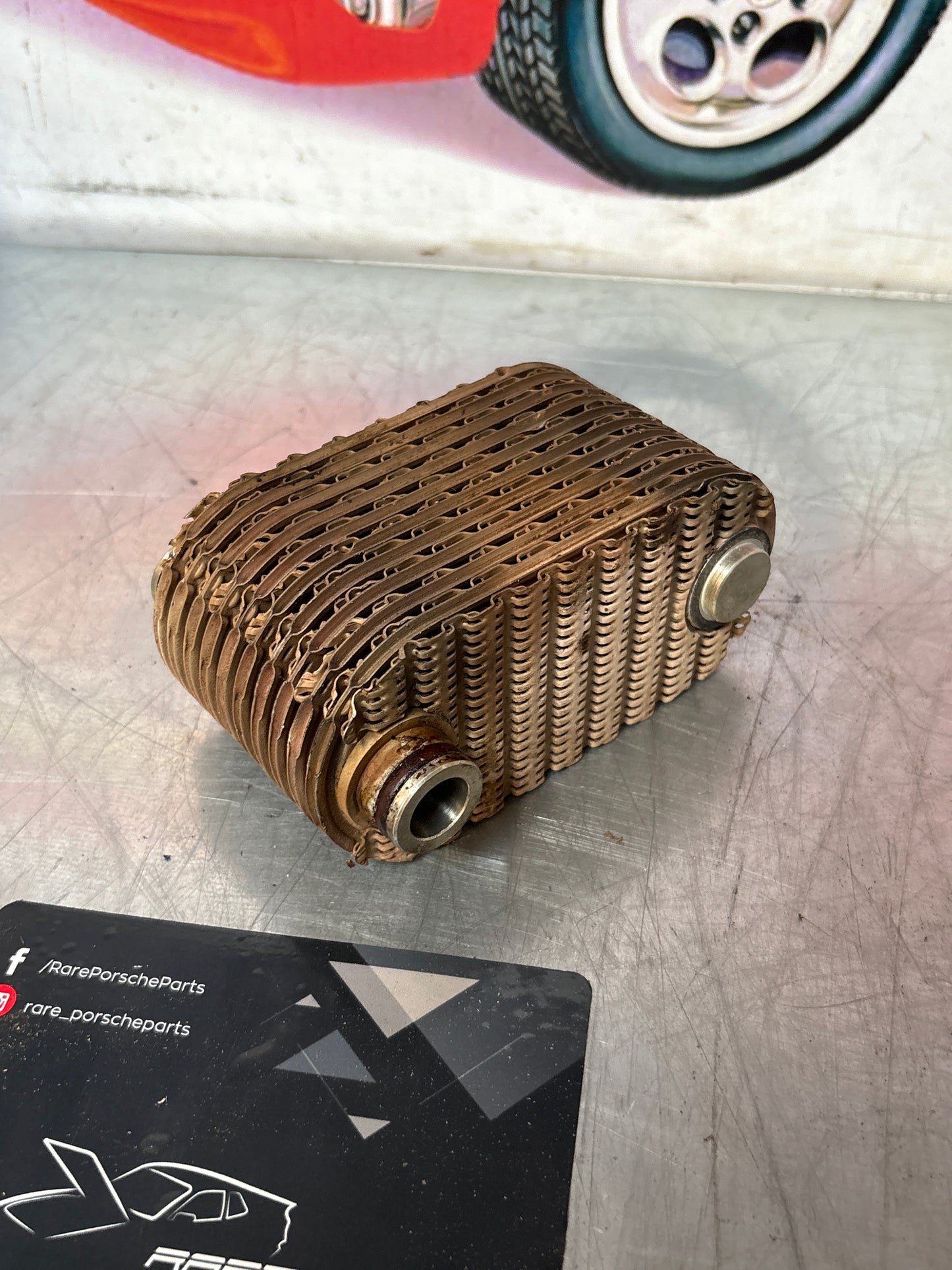 Porsche 924S 944 oil-water radiator, oil cooler, heat exchanger 94410716501 used