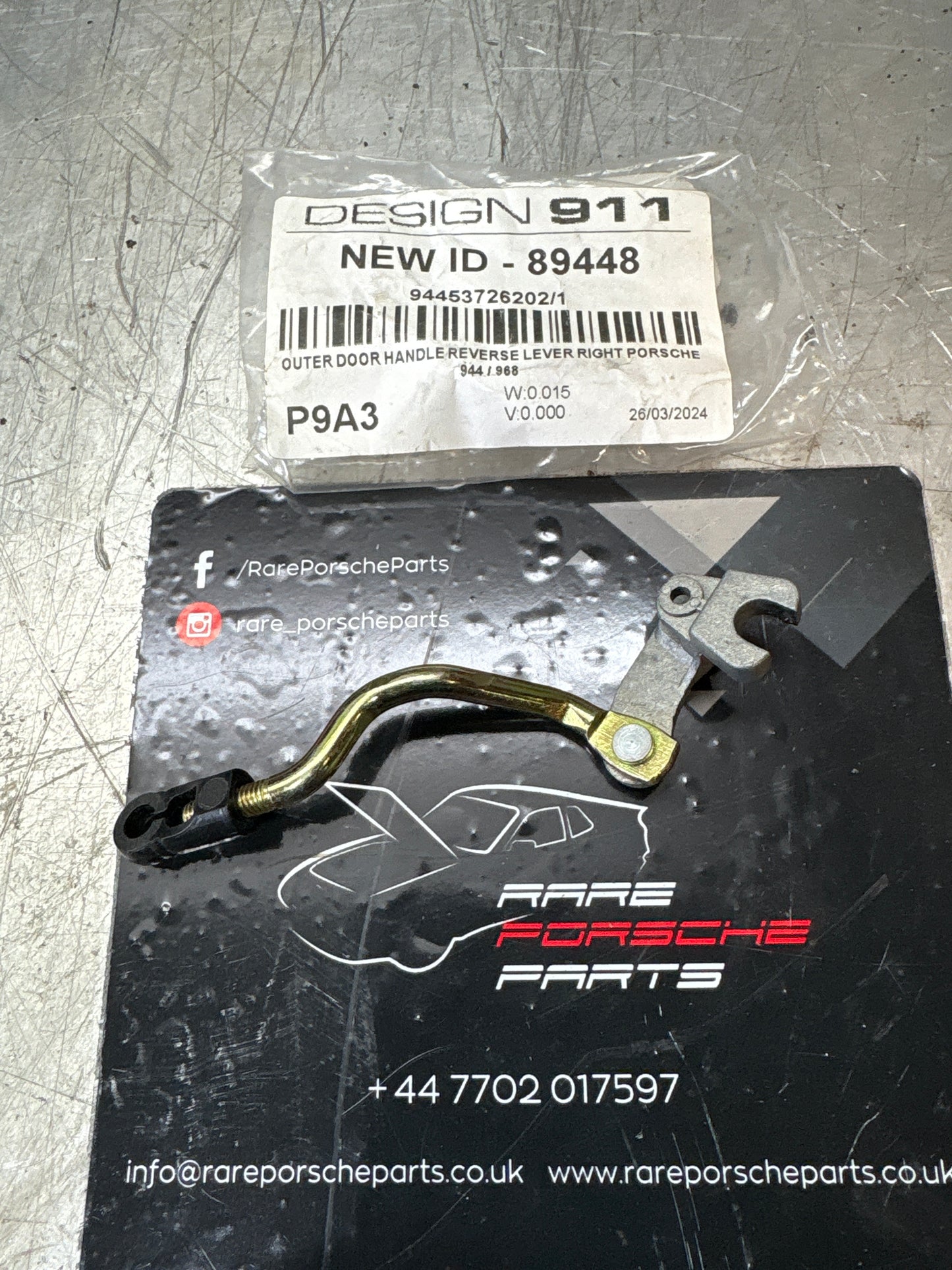 Porsche 944 right O/S outer Door Handle linkage, 94453726202, new