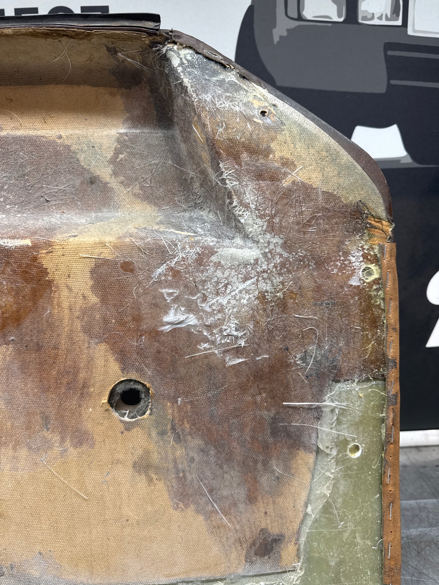 Porsche 924 / early 944 Brown and Caramel Used Door Cards, Pair. Fibreglass repaired 478867011