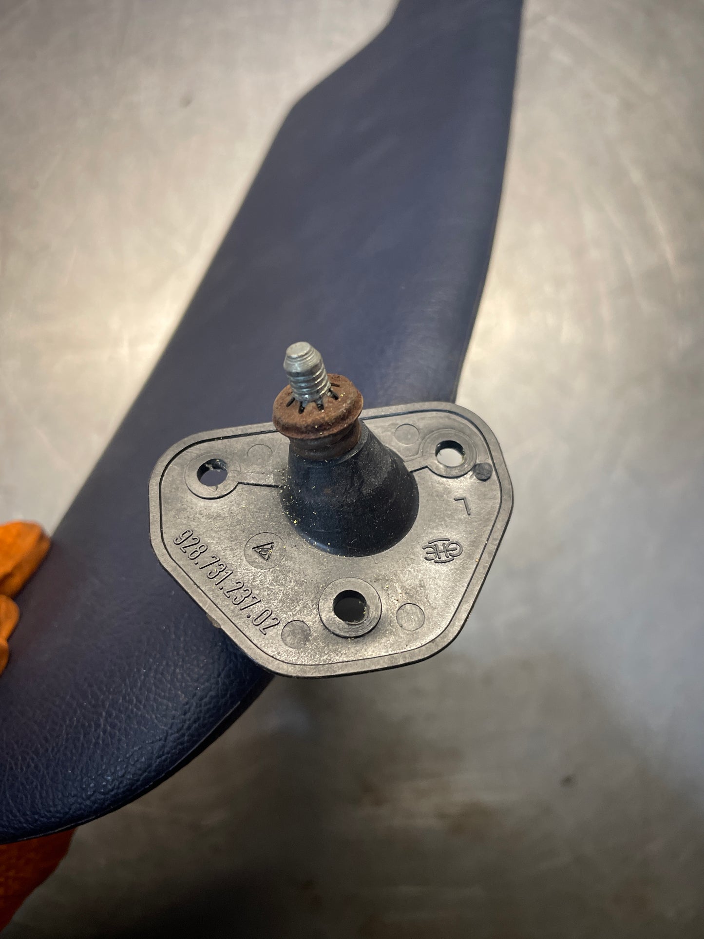 Porsche 928 Cobalt blue sun visor without mirror, used left 92873123702