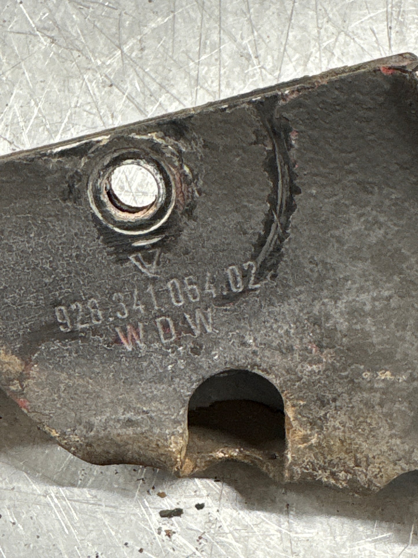 Porsche 928 protective bar towing mount, front, used for spares or repair 92834106402