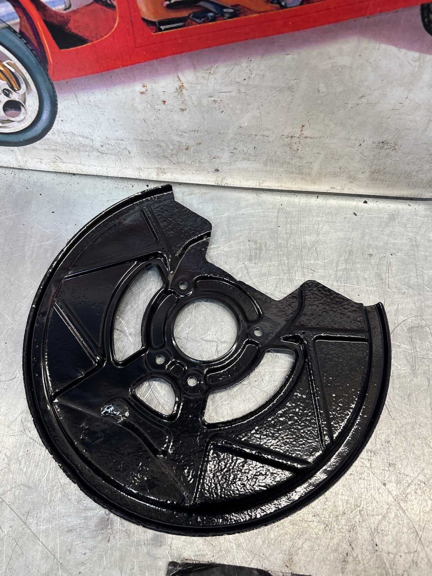 Porsche 924S 944 front disc dust backing plate, refurbished 94435180401