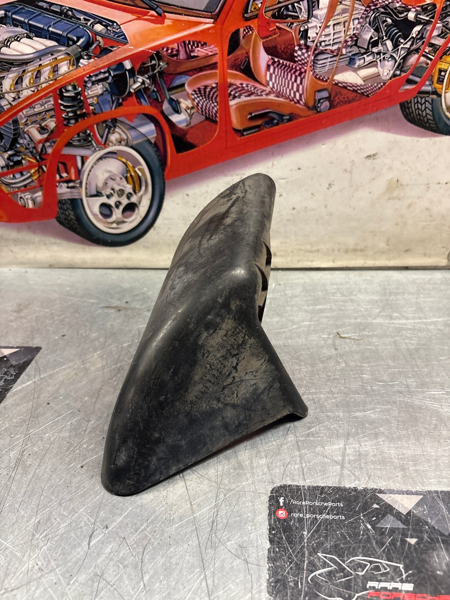 Porsche 944S2 / 968 right side air deflector, used 94434155601