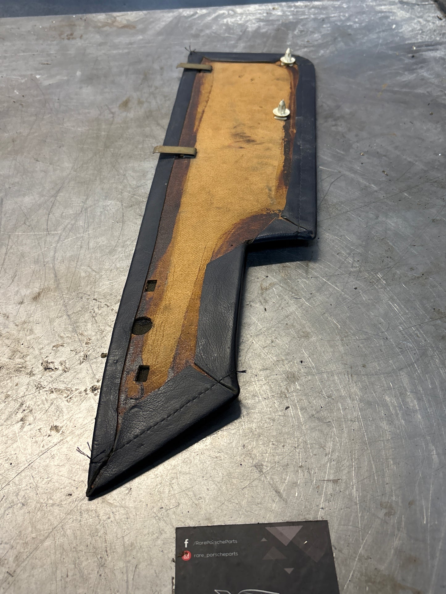 Porsche 928 door card insert panel, right, blue, 92855505202, used