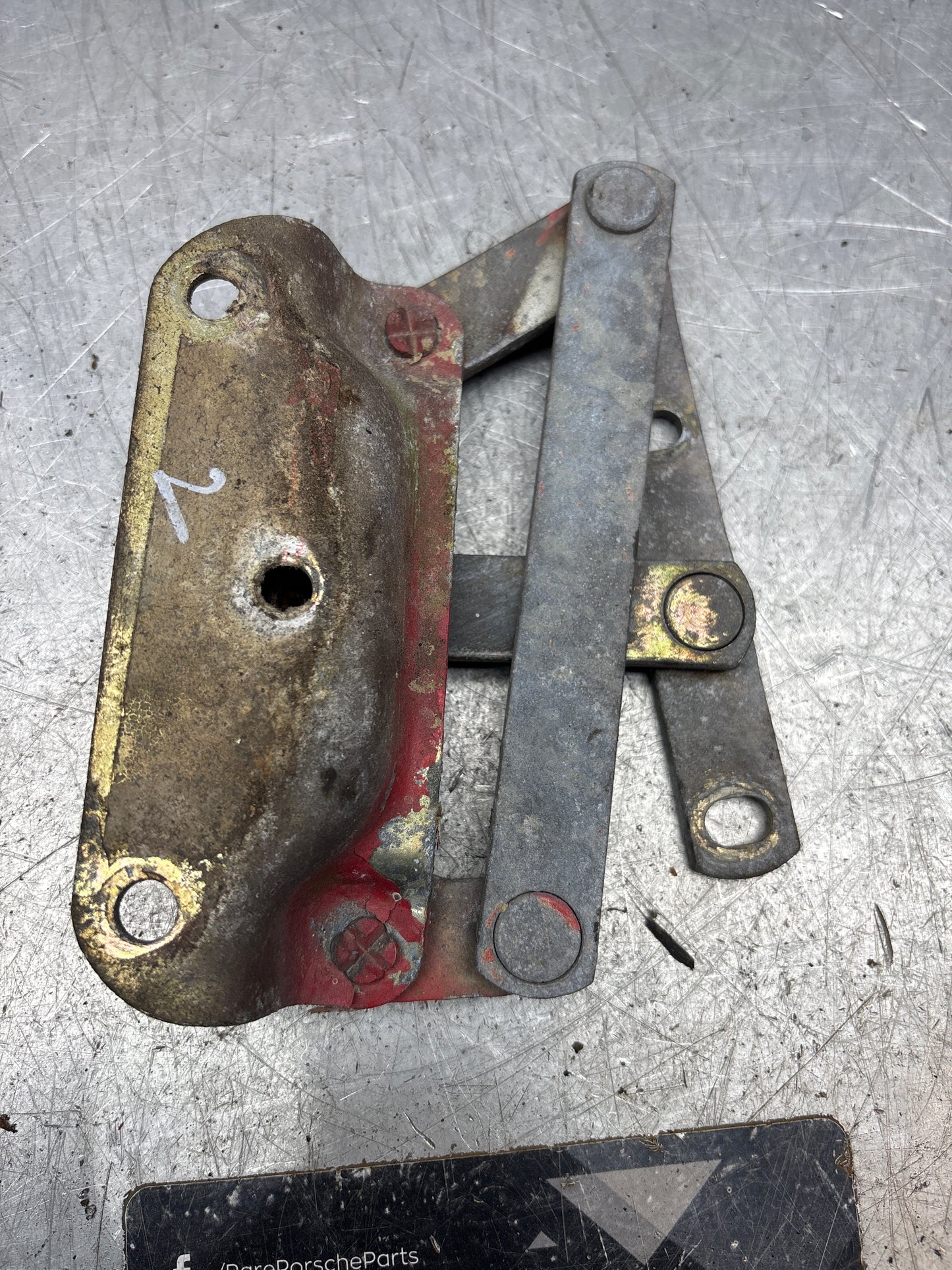 Porsche 928 Right hand side bonnet hinge, used 92851104204