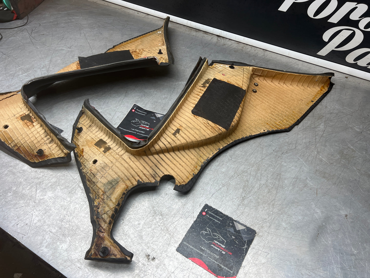 Porsche 944 black rear interior C Post trims/cards. Quarter panel trim used 944555021 944555022