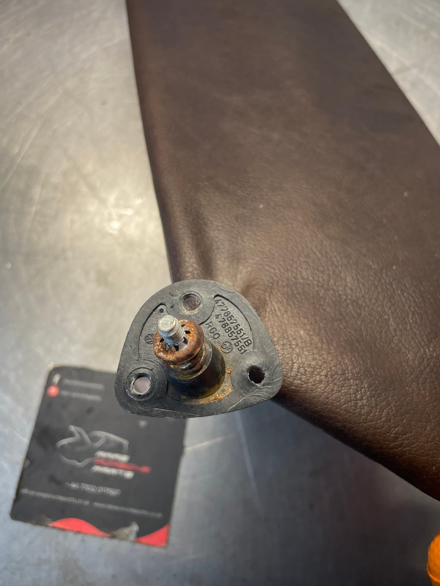 Porsche 924 944 Left driver side sun visor, brown without mirror, used 477857551