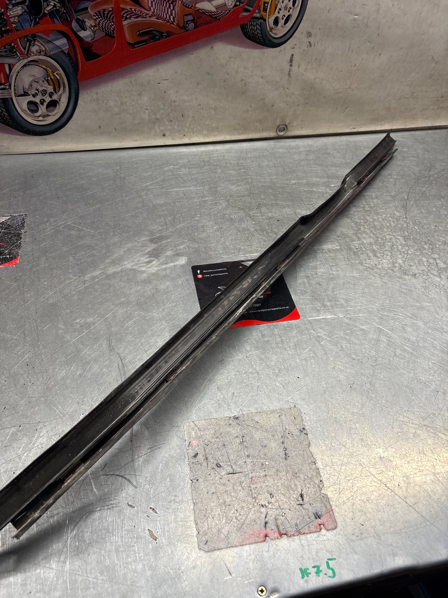 Porsche 944 85.5- left sill trim, scuff plate used 94455112100 cracked