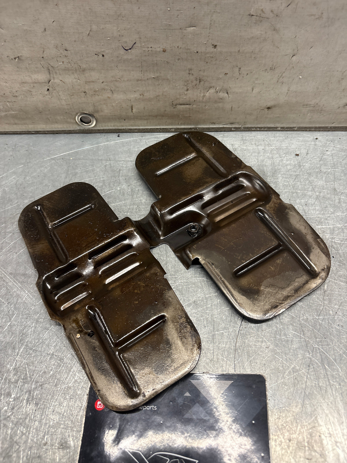 Porsche 914 crankcase guard plate, used 022101553