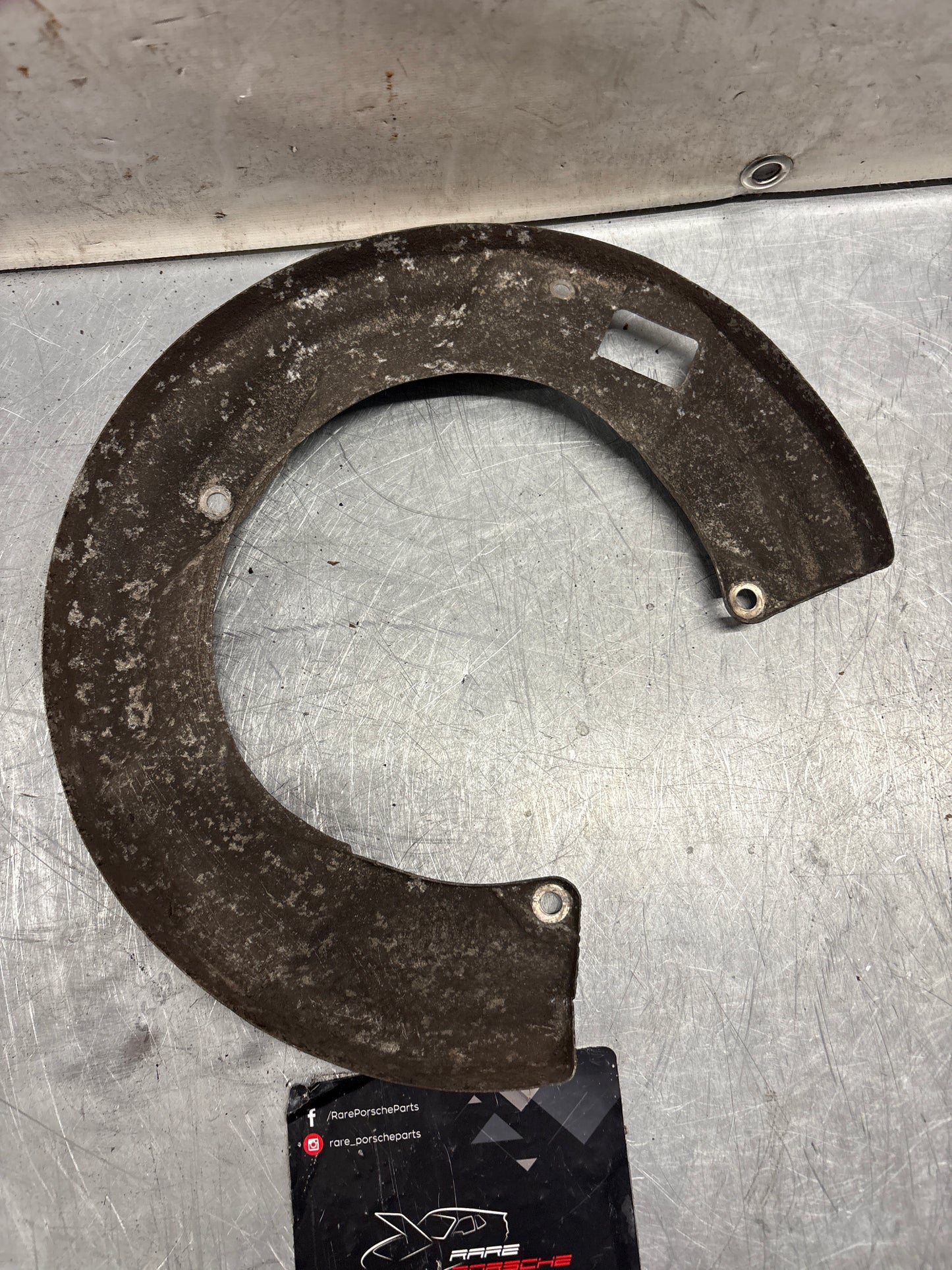 Porsche 928 S4 rear right brake dust cover plate, used 92835281405