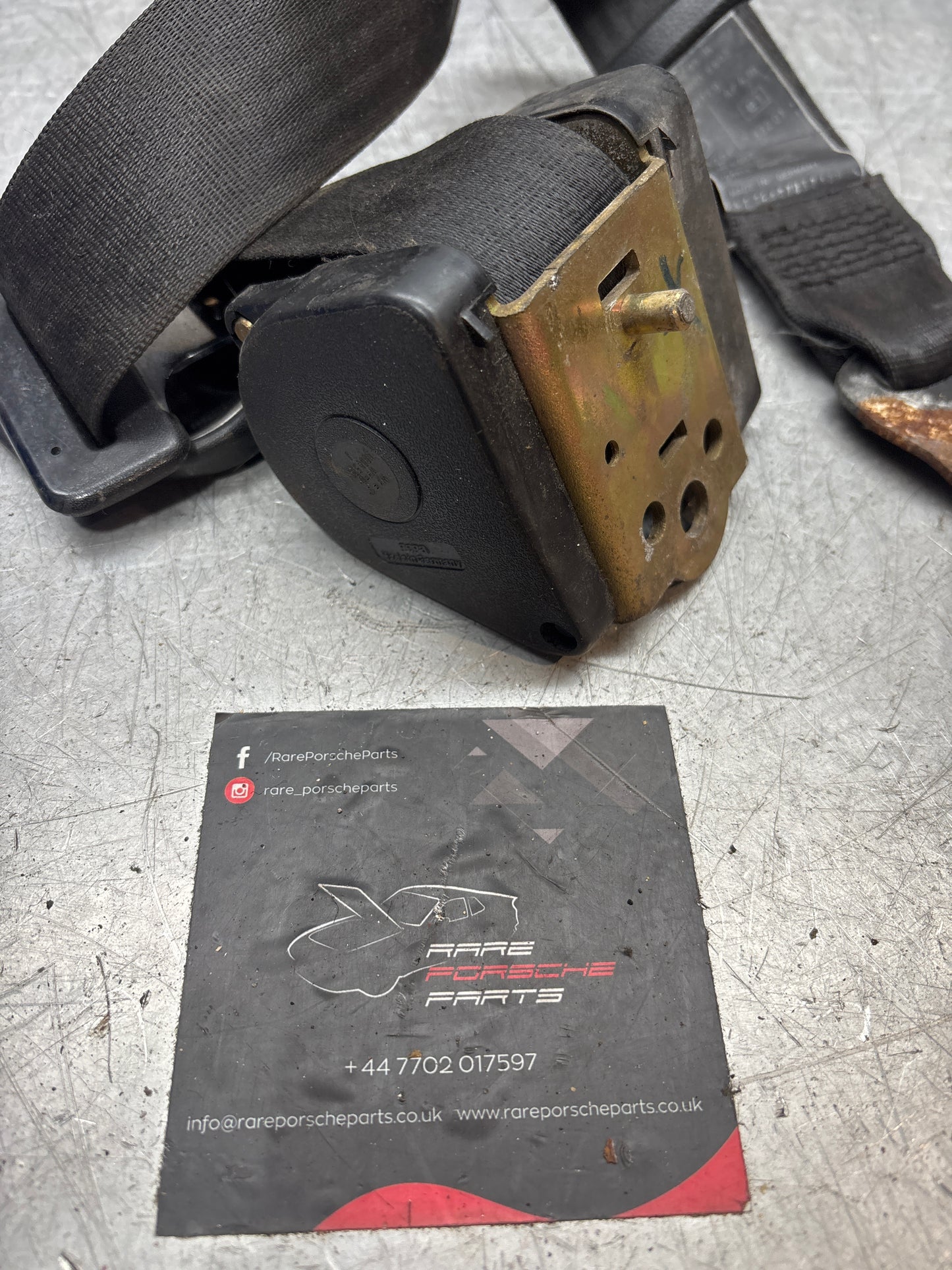 Porsche 924 944 left front seat belt, used 477857705H