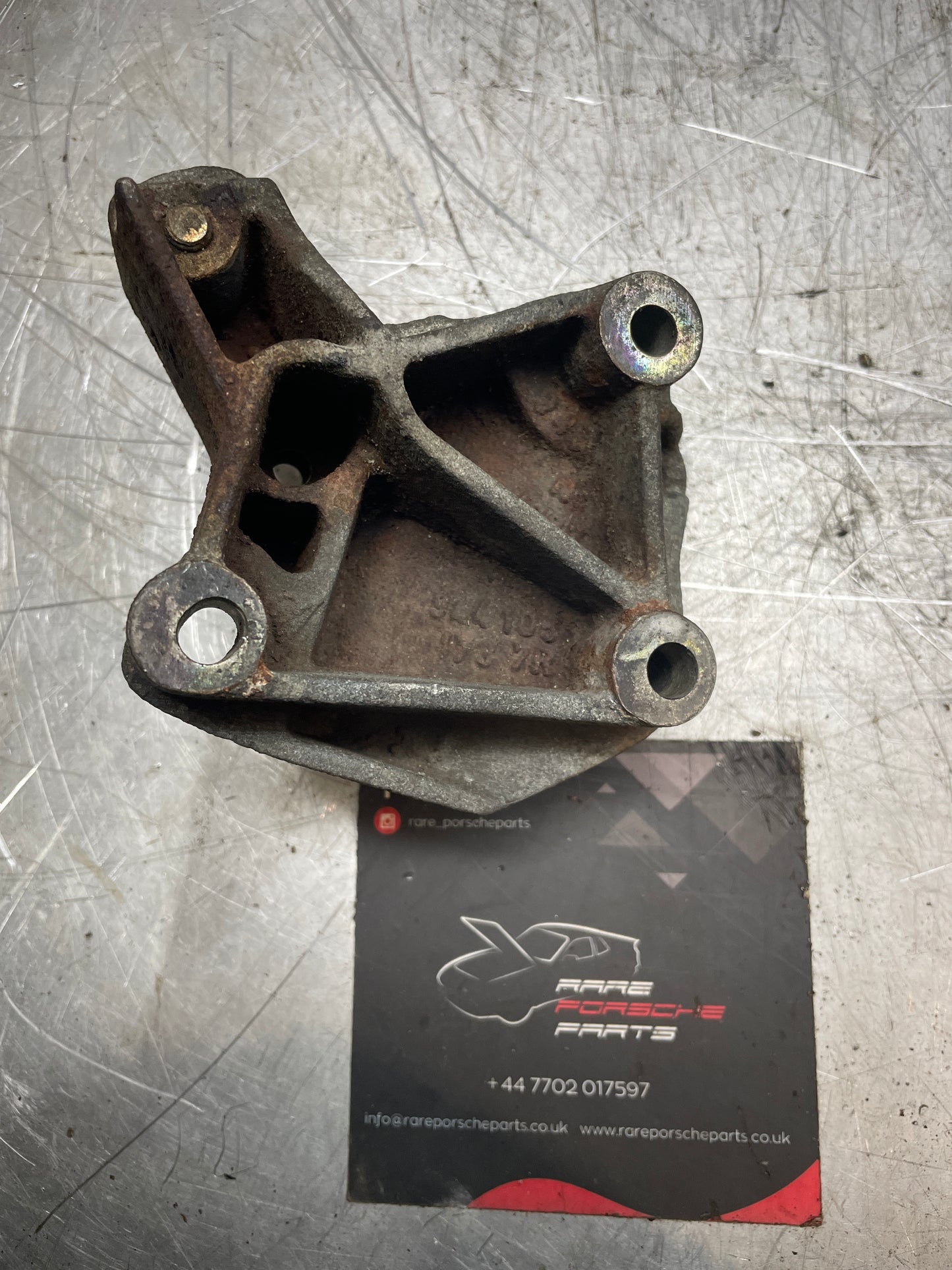 Porsche 924S / 944 belt tensioner support bracket, used 9441051737R