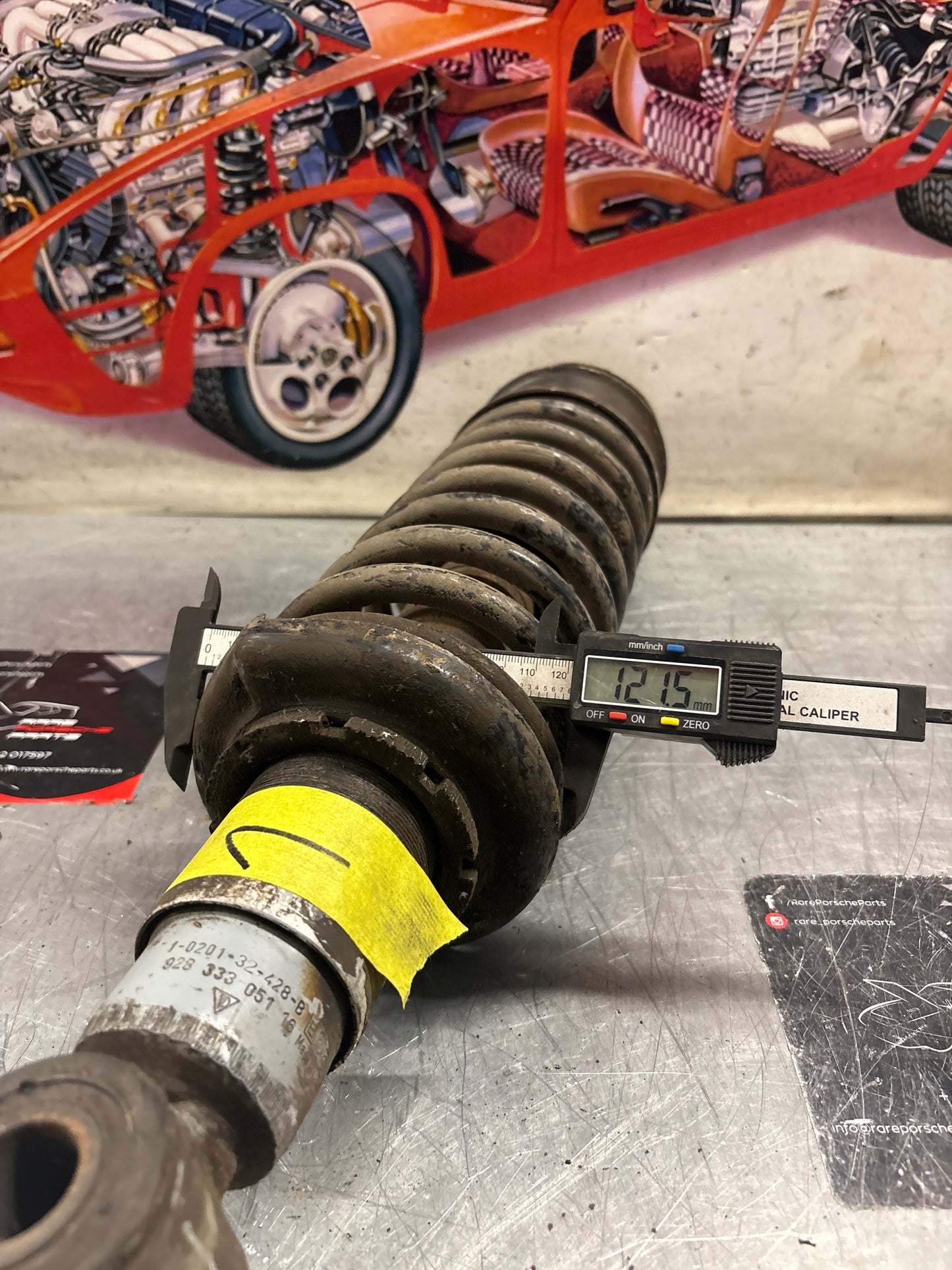 Porsche 928 rear shock absorber, used 92833305116
