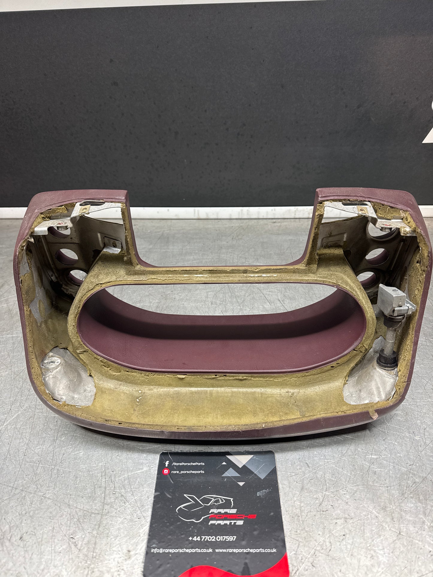 Porsche 928 S4 speedometer cluster frame, burgundy, used 92855203104