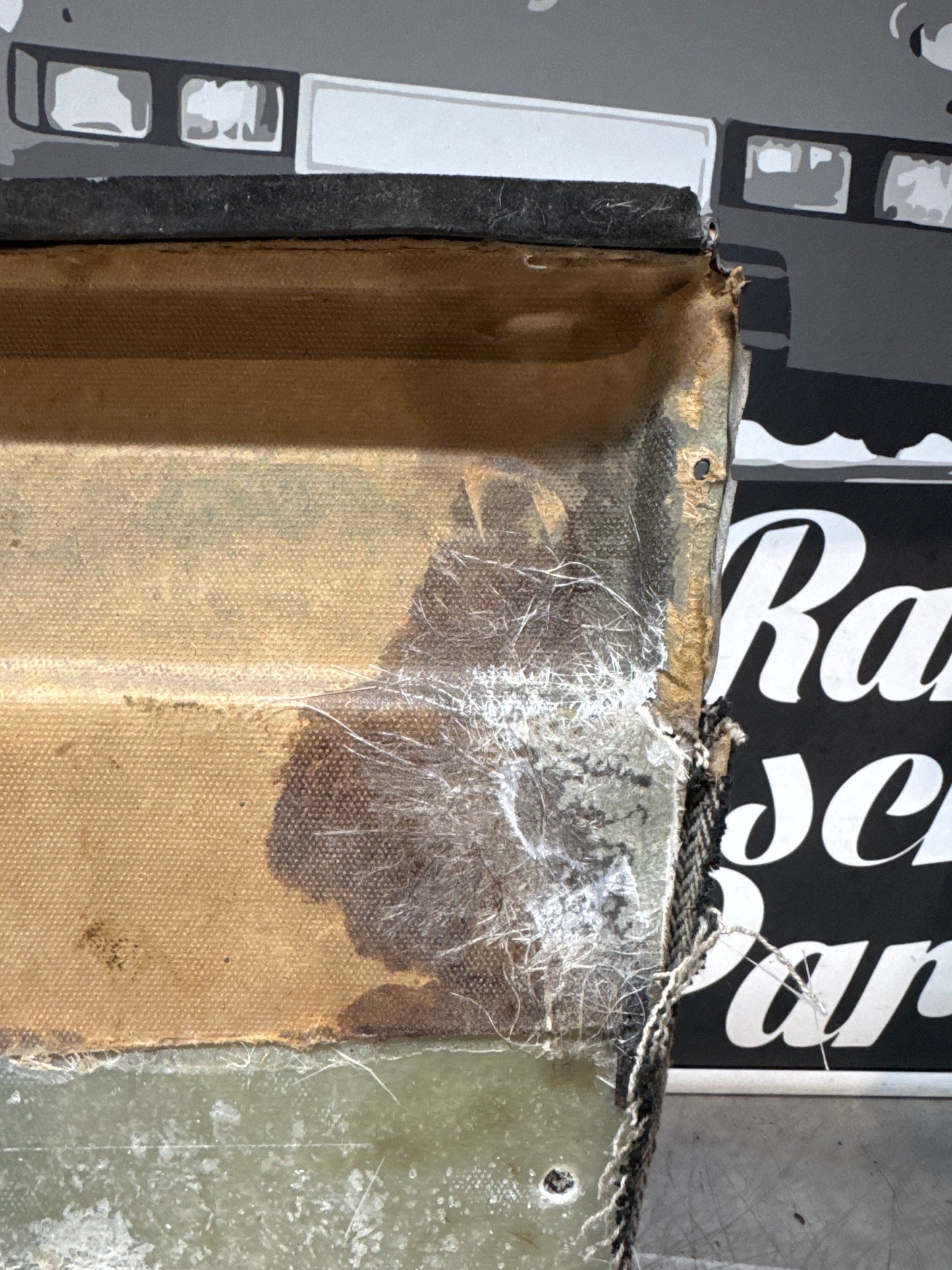 Porsche 924 LHD Left Black Door card. Manual window type (non electric) Fibreglass repaired. 477867012