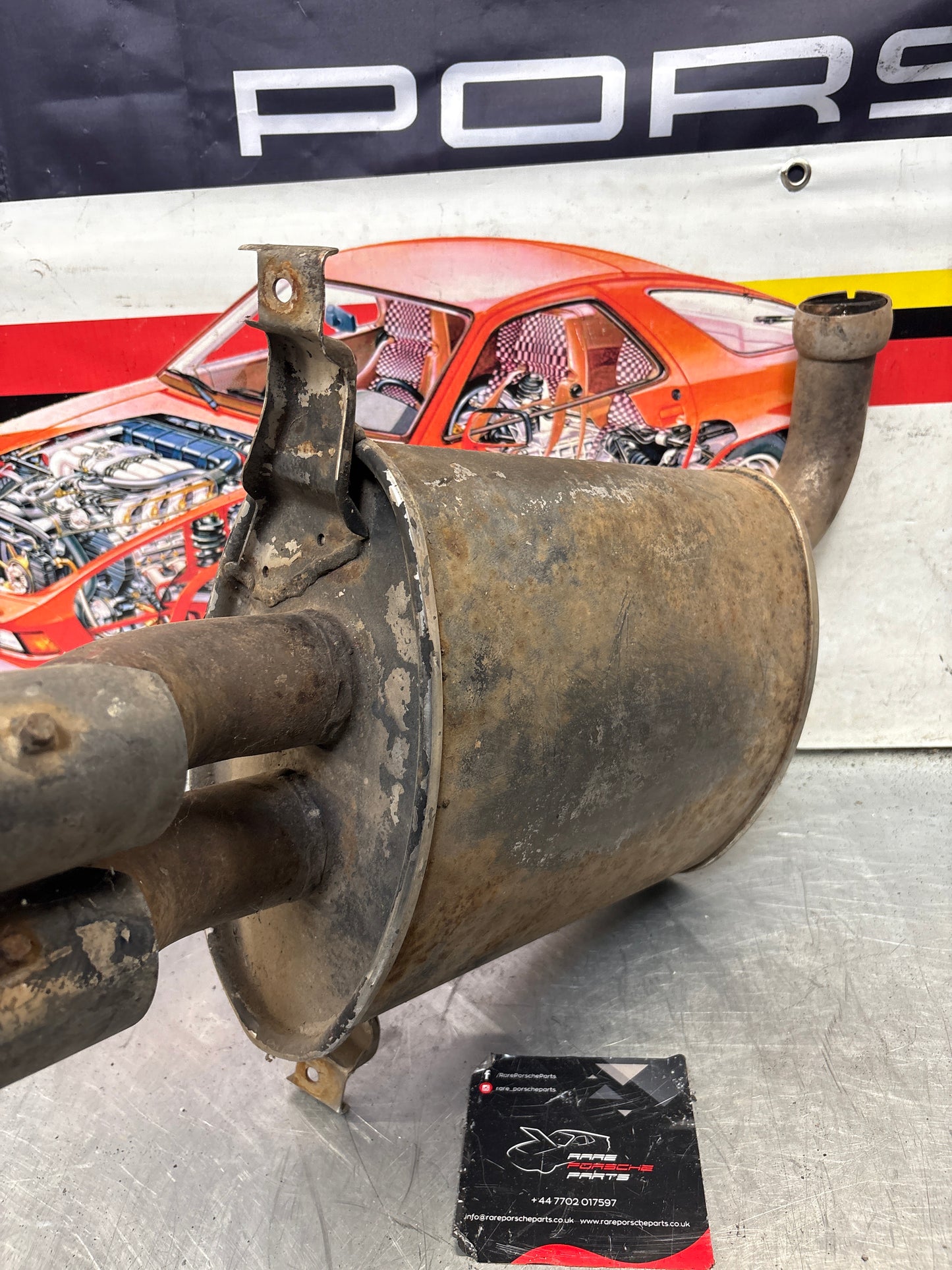 Porsche 928 rear exhaust box, used 92811109704