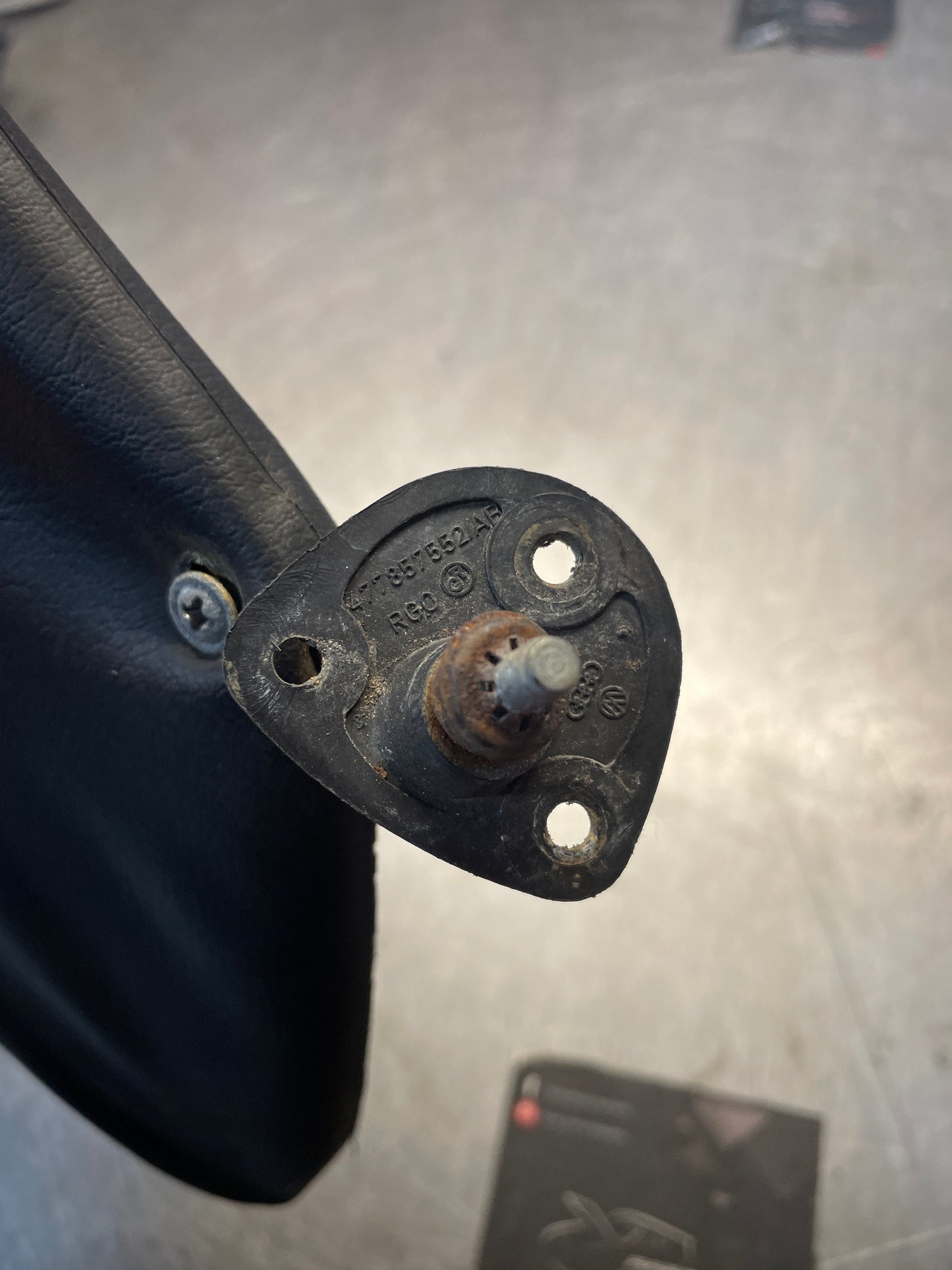 Porsche 924 944 right passenger side sun visor without mirror, black, used 477857552