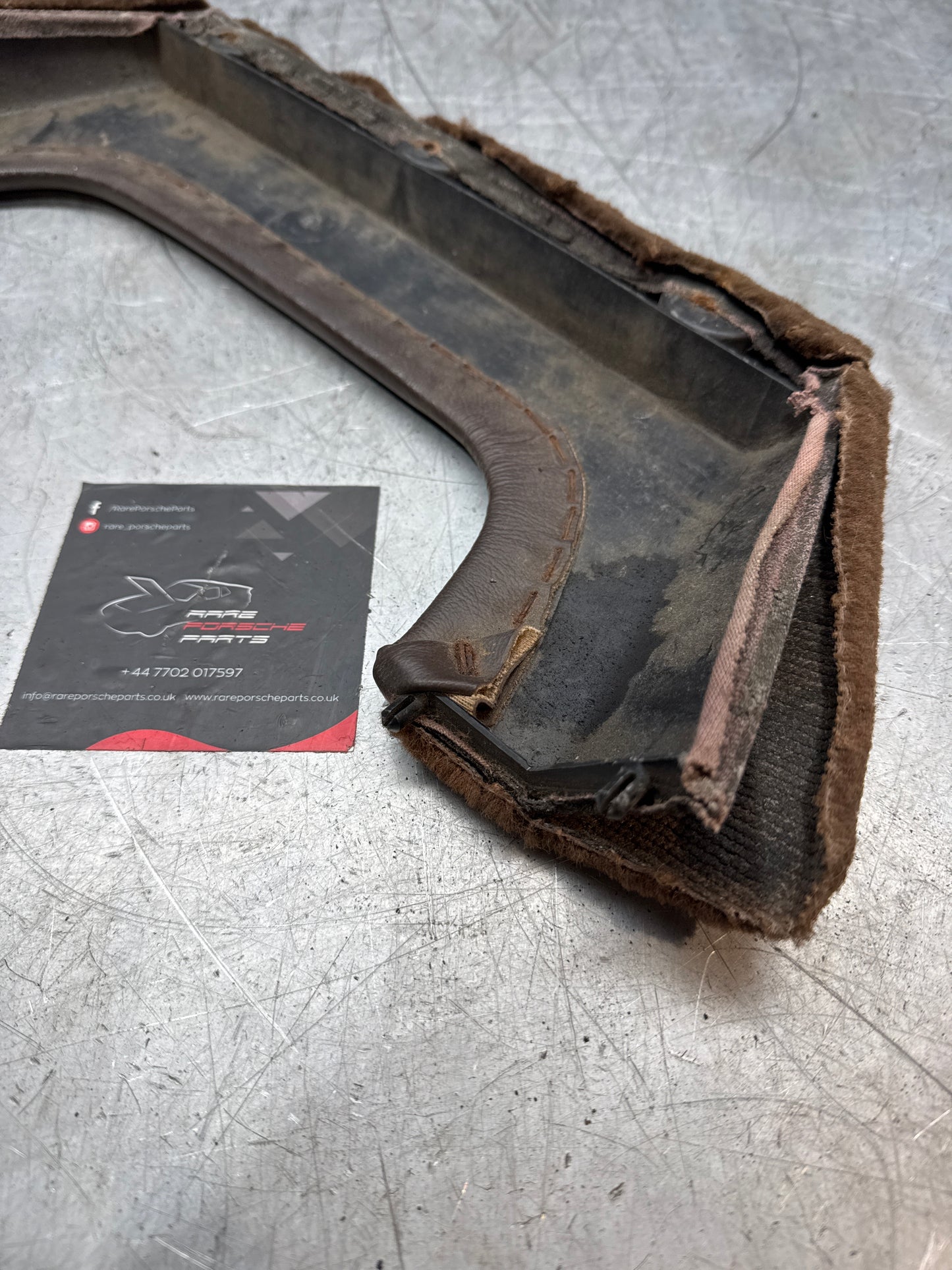 924/944 right, driver side brown carpeted door pocket, used 477867134