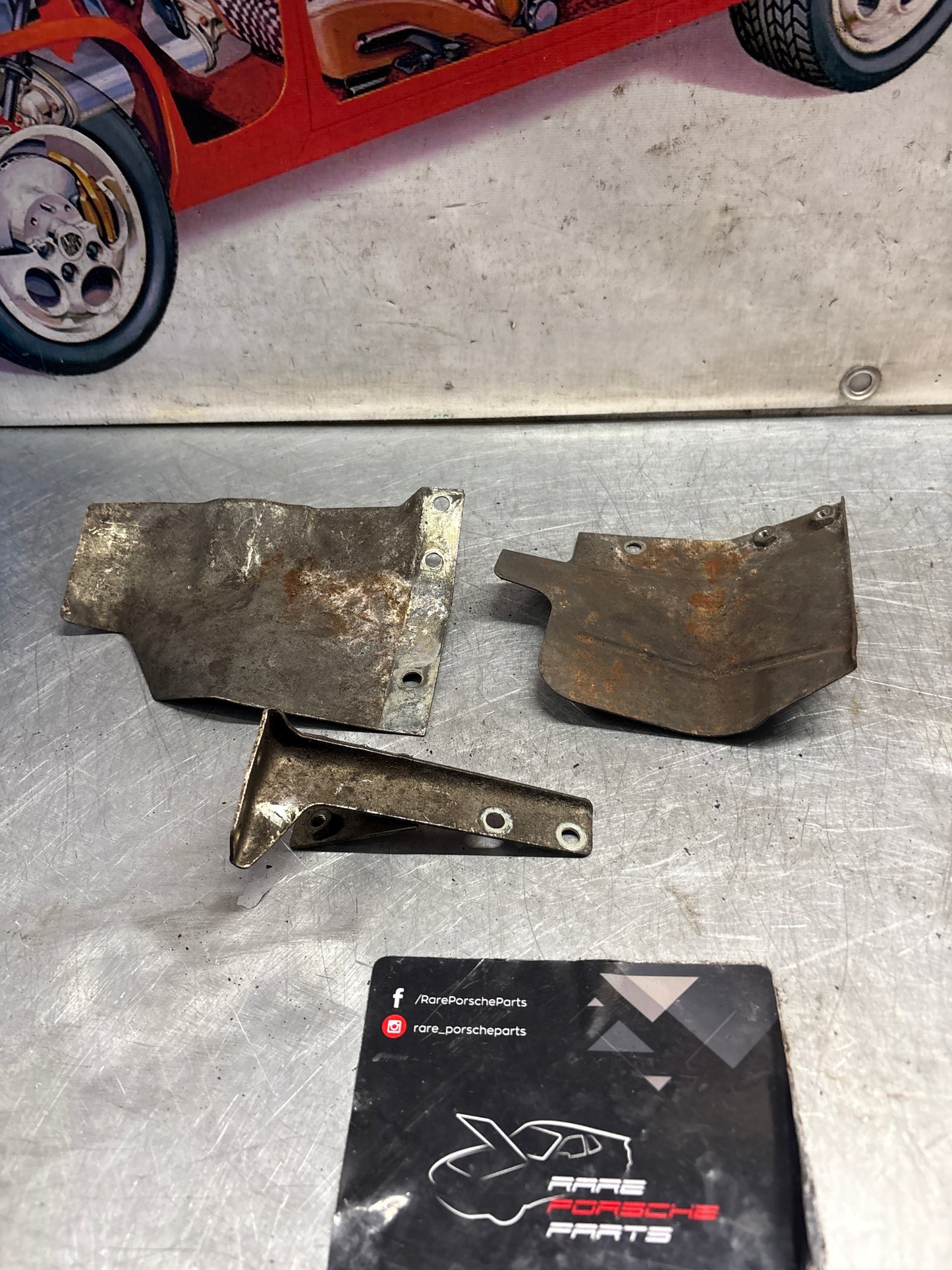 Porsche 944 Turbo oil cooler heat shield, used 95110705301